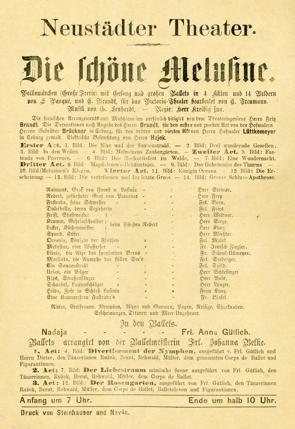 Náhledový obrázek Divadelní cedule Die Schöne Melusine - 1