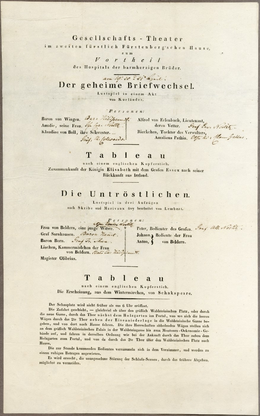 Náhledový obrázek Divadelní cedule Der geheime Briefwechse/Die Unterröstliche - 1