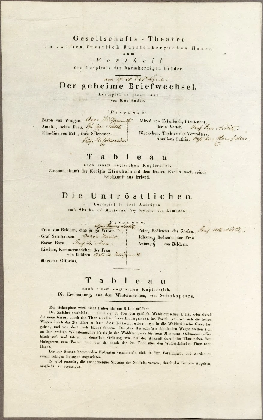 Náhledový obrázek předmětu Divadelní cedule Der geheime Briefwechse/Die Unterröstliche