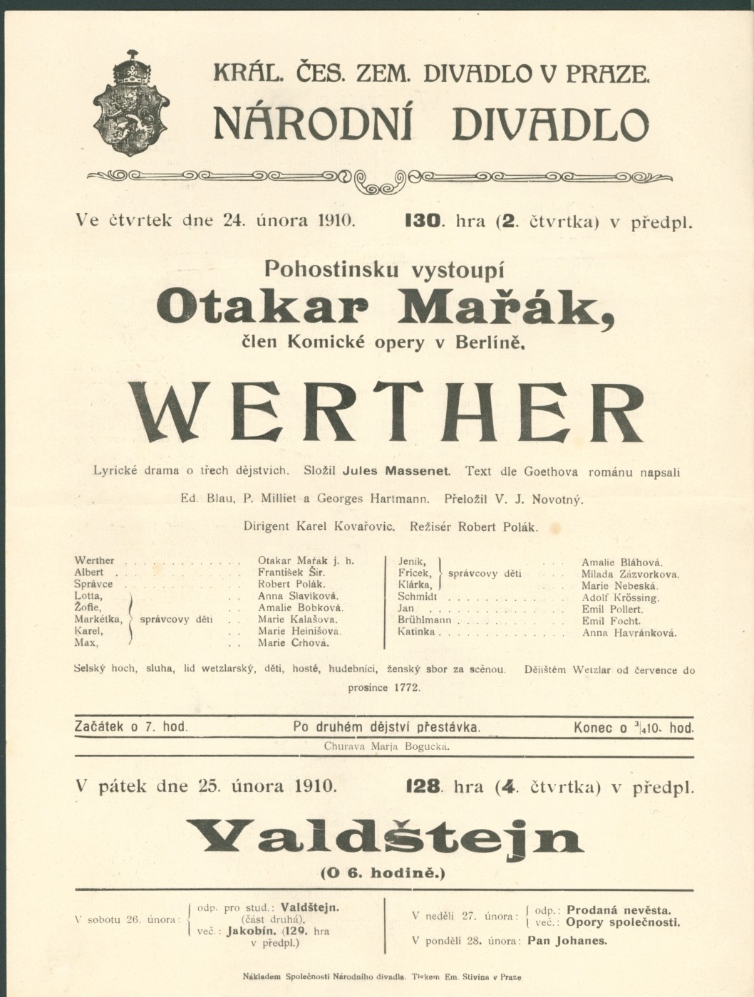 Náhledový obrázek Divadelní cedule Werther - 1