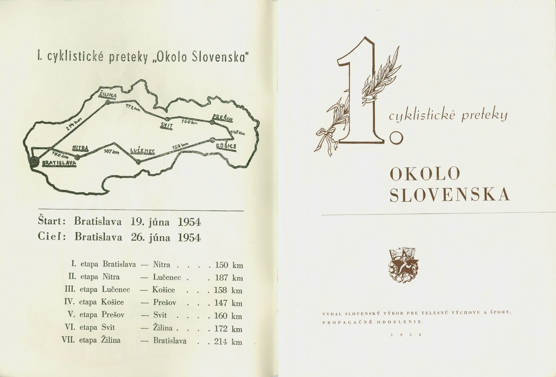 Náhledový obrázek předmětu Okolo Slovenska. 1. Cyklistické preteky
