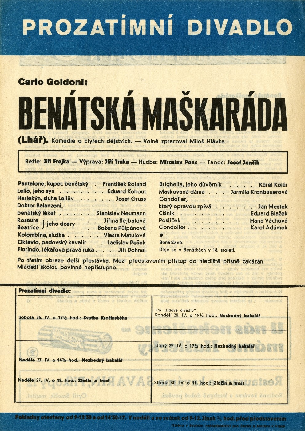 Náhledový obrázek Divadelní cedule Benátská maškaráda - 1