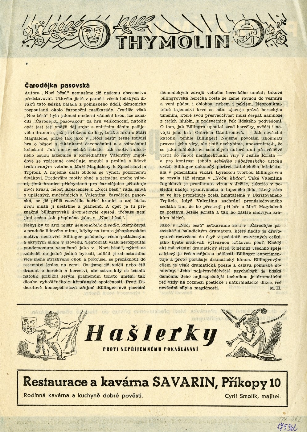 Náhledový obrázek Divadelní cedule Čarodějka pasovská - 2