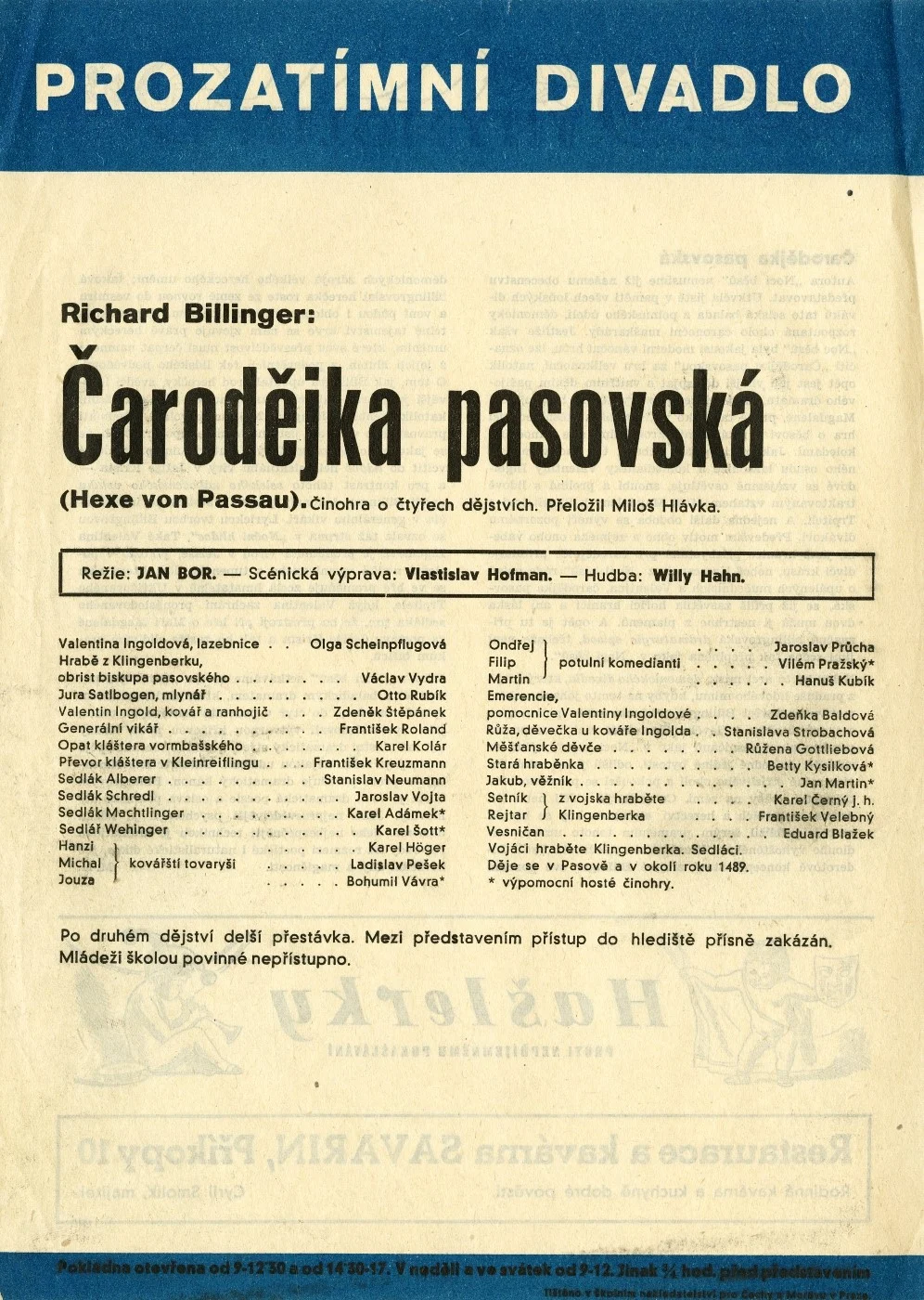 Náhledový obrázek předmětu Divadelní cedule Čarodějka pasovská