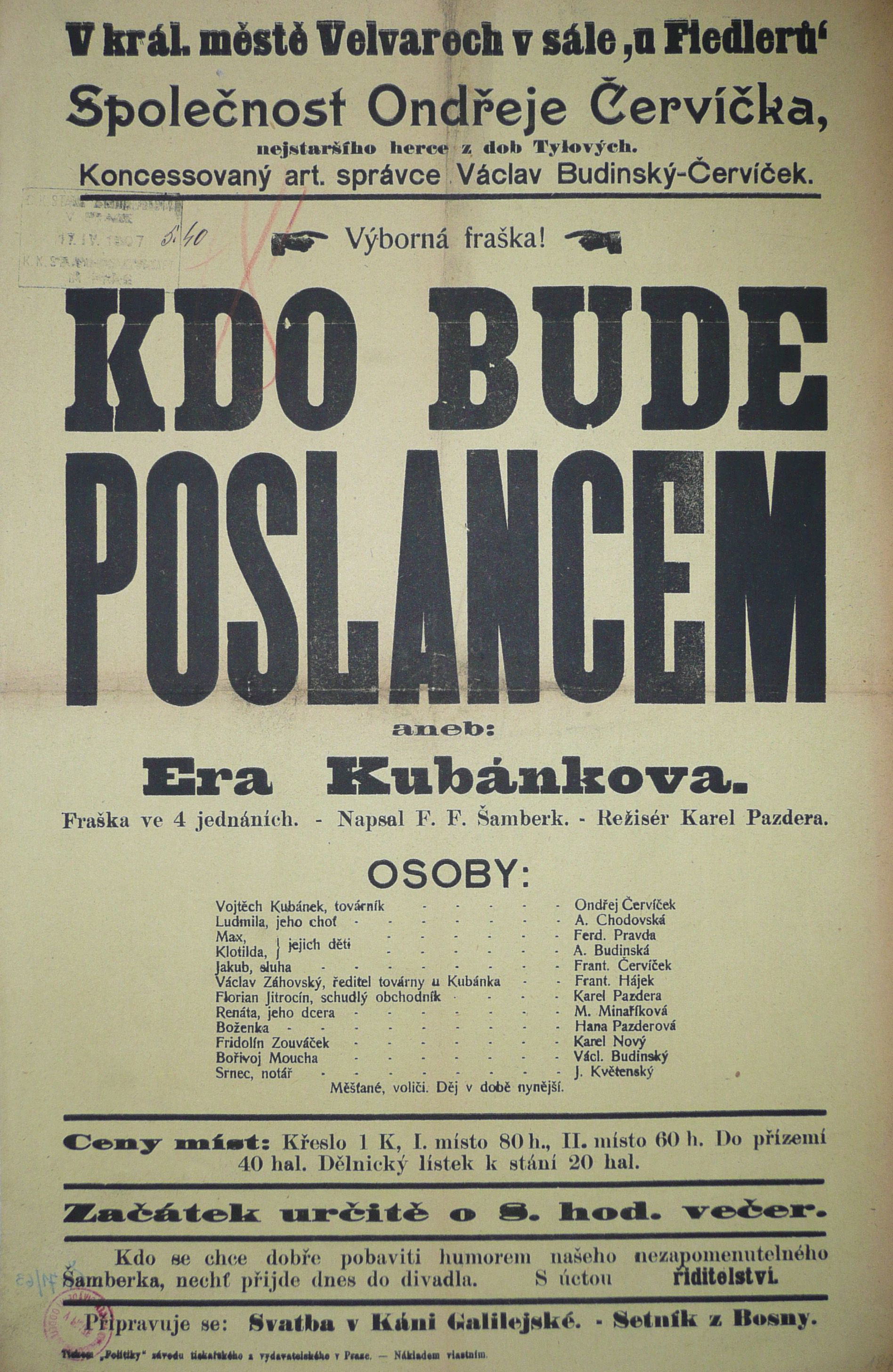Náhledový obrázek Kdo bude poslancem aneb Era Kubánkova - 1