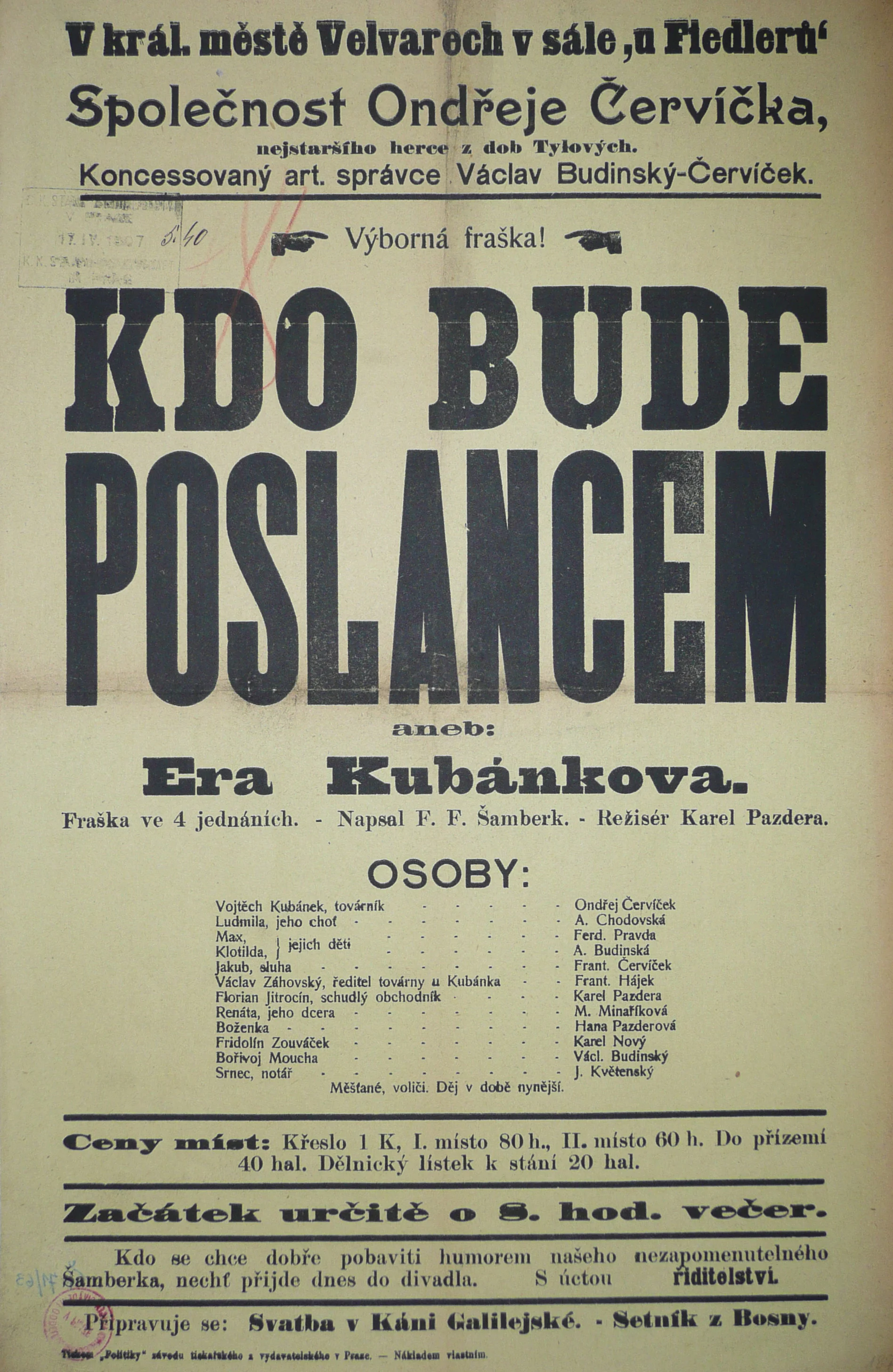 Náhledový obrázek předmětu Kdo bude poslancem aneb Era Kubánkova