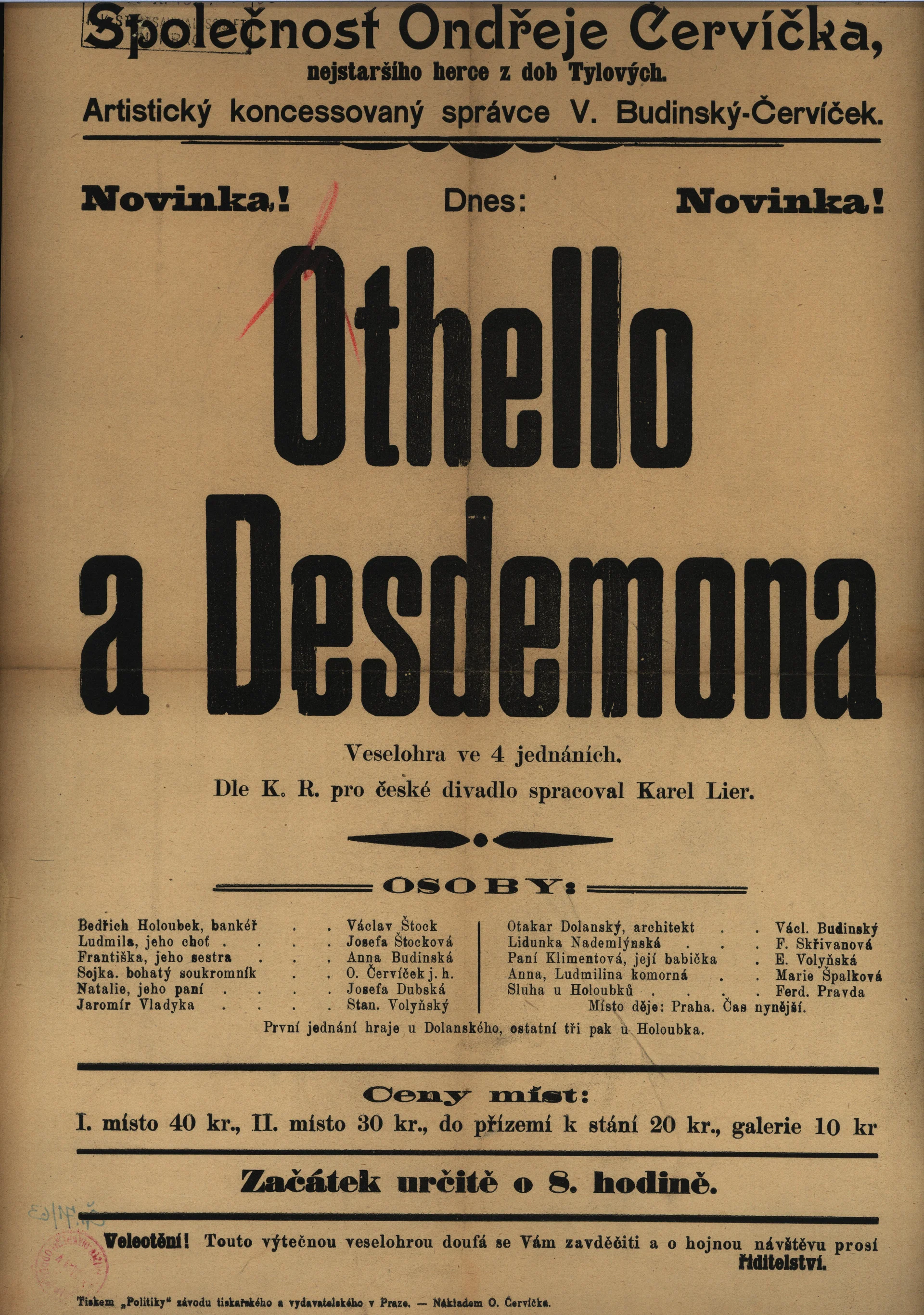Náhledový obrázek předmětu Othello a Desdemona