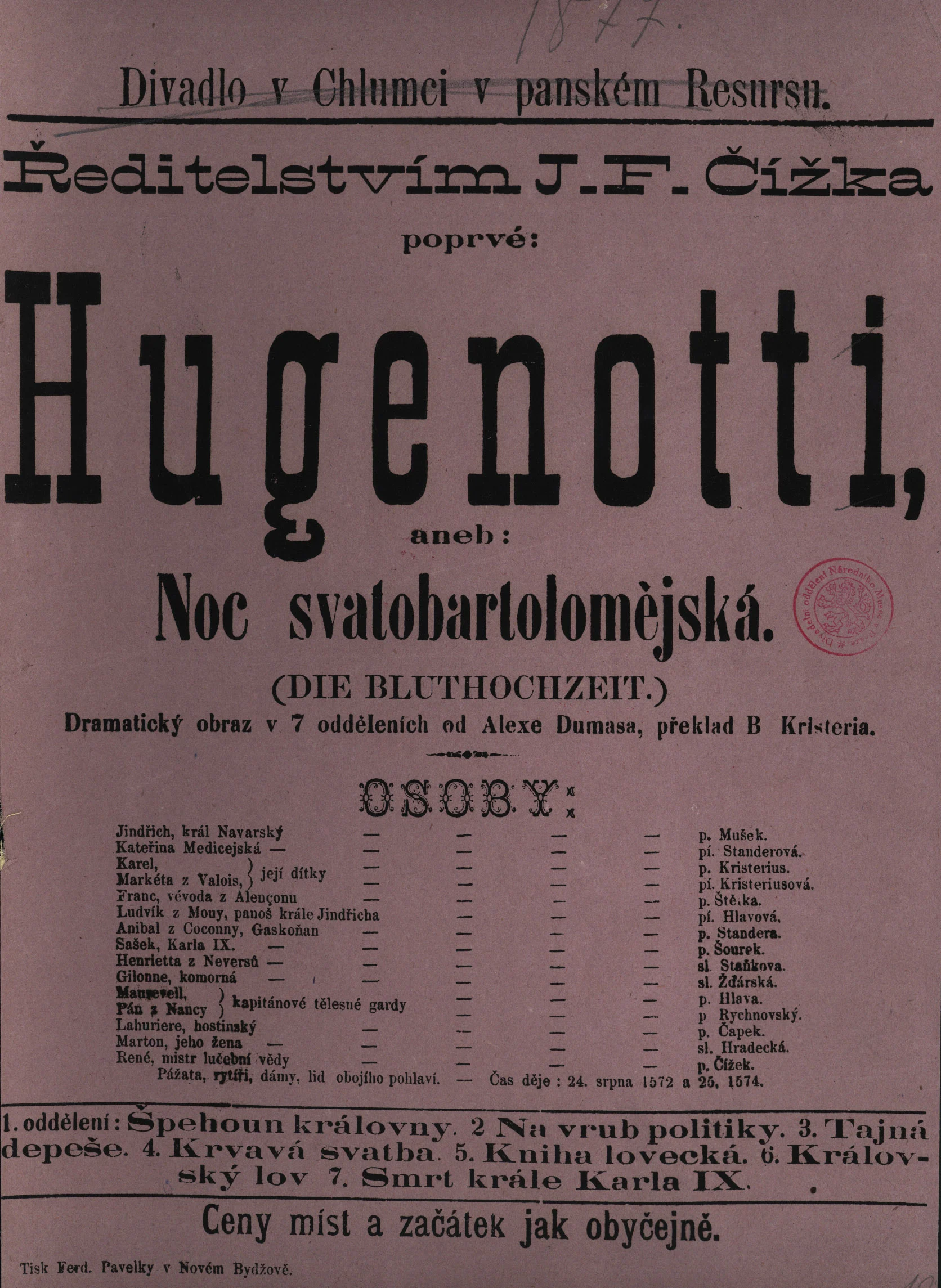 Náhledový obrázek předmětu Hugenoti aneb Noc svatobartolomějská