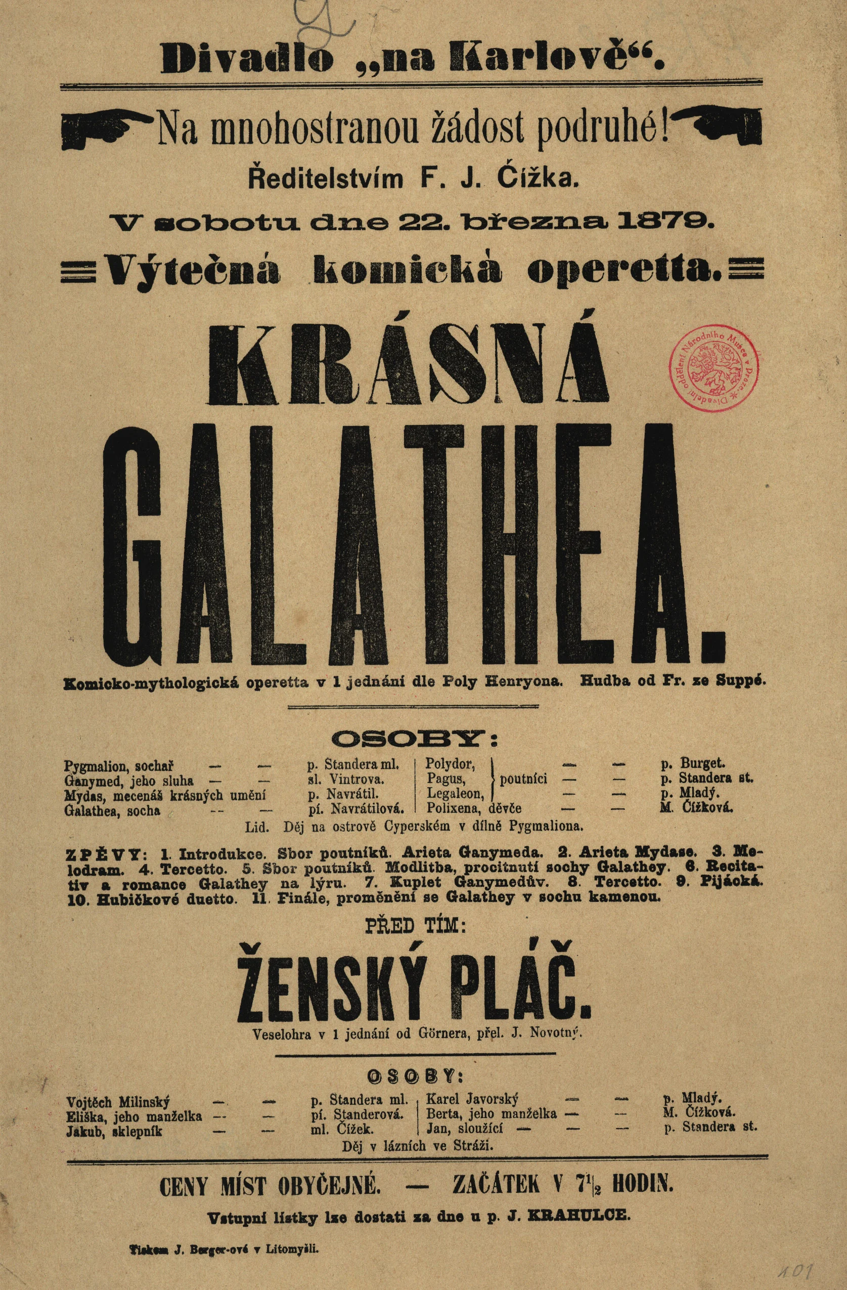 Náhledový obrázek předmětu Ženský pláč, Krásná Galathea