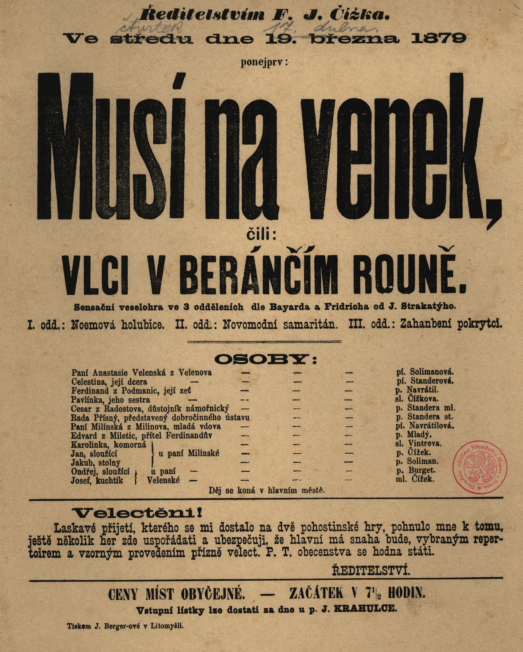 Náhledový obrázek Musí na venek aneb Vlci v beránčím rouně - 1