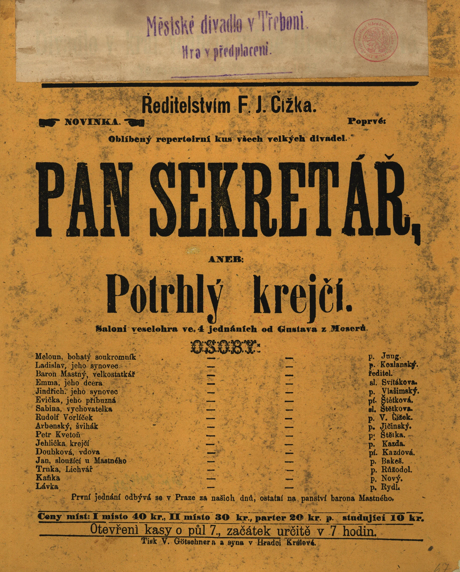 Náhledový obrázek předmětu Pan sekretář aneb Potrhlý krejčí