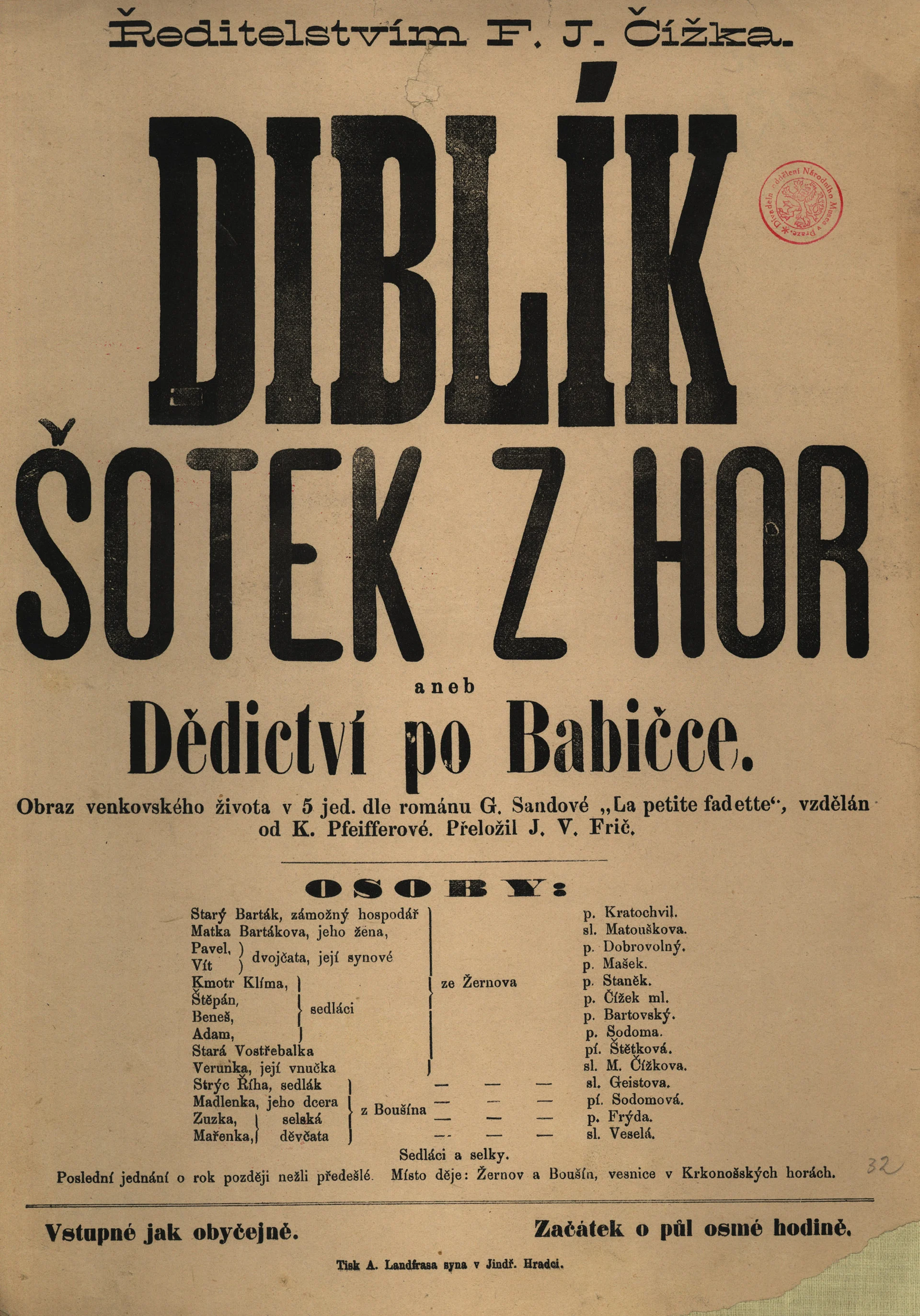 Náhledový obrázek předmětu Diblík, šotek z hor aneb Dědictví po Babičce