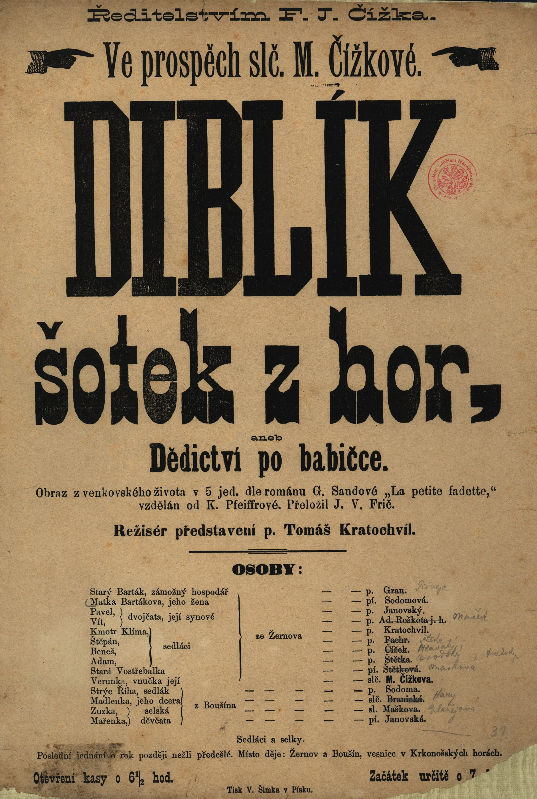Náhledový obrázek předmětu Diblík, šotek z hor aneb Dědictví po babičce