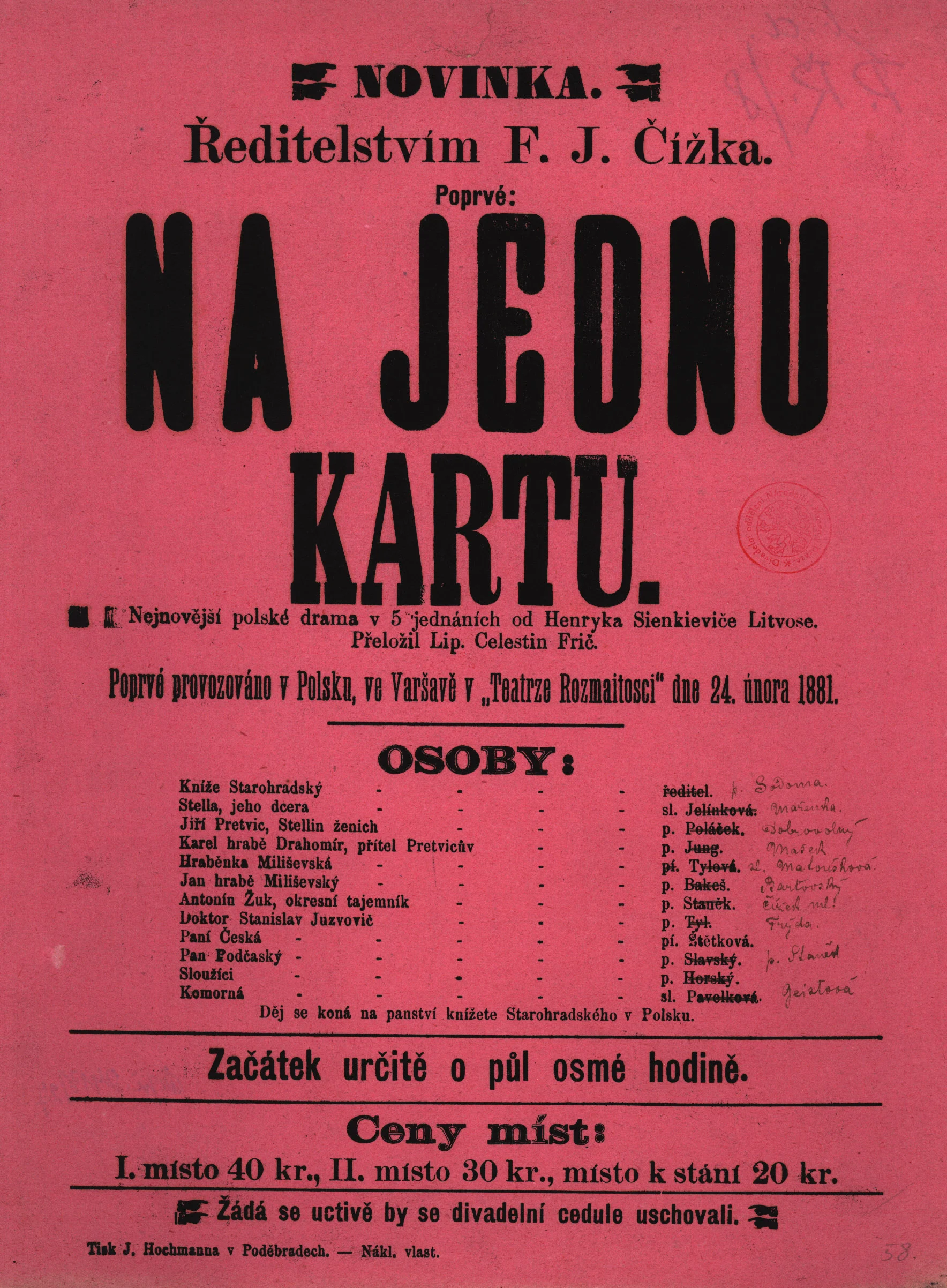 Náhledový obrázek předmětu Na jednu kartu