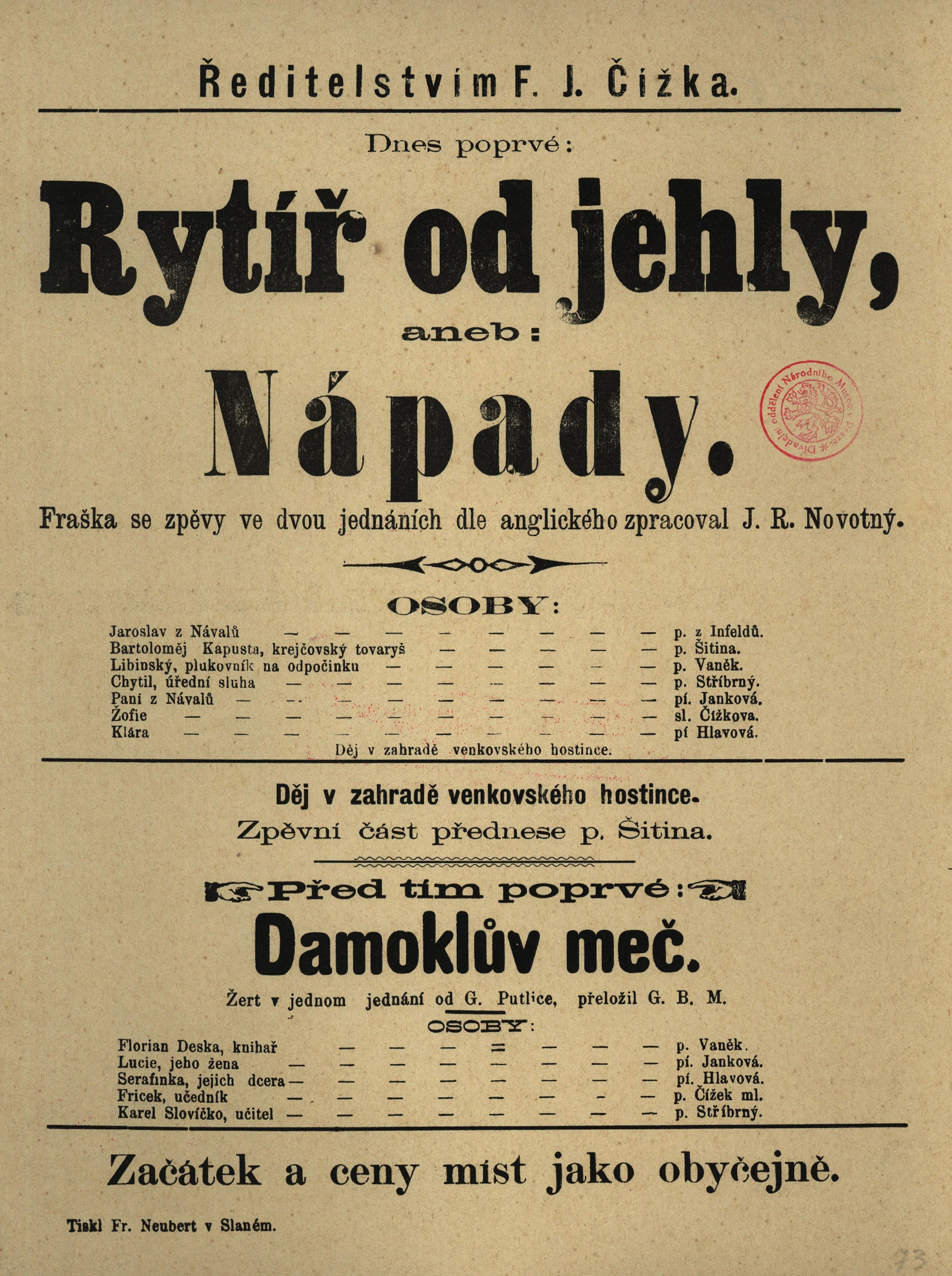 Náhledový obrázek předmětu Damoklův meč, Rytíř od jehly aneb Nápady