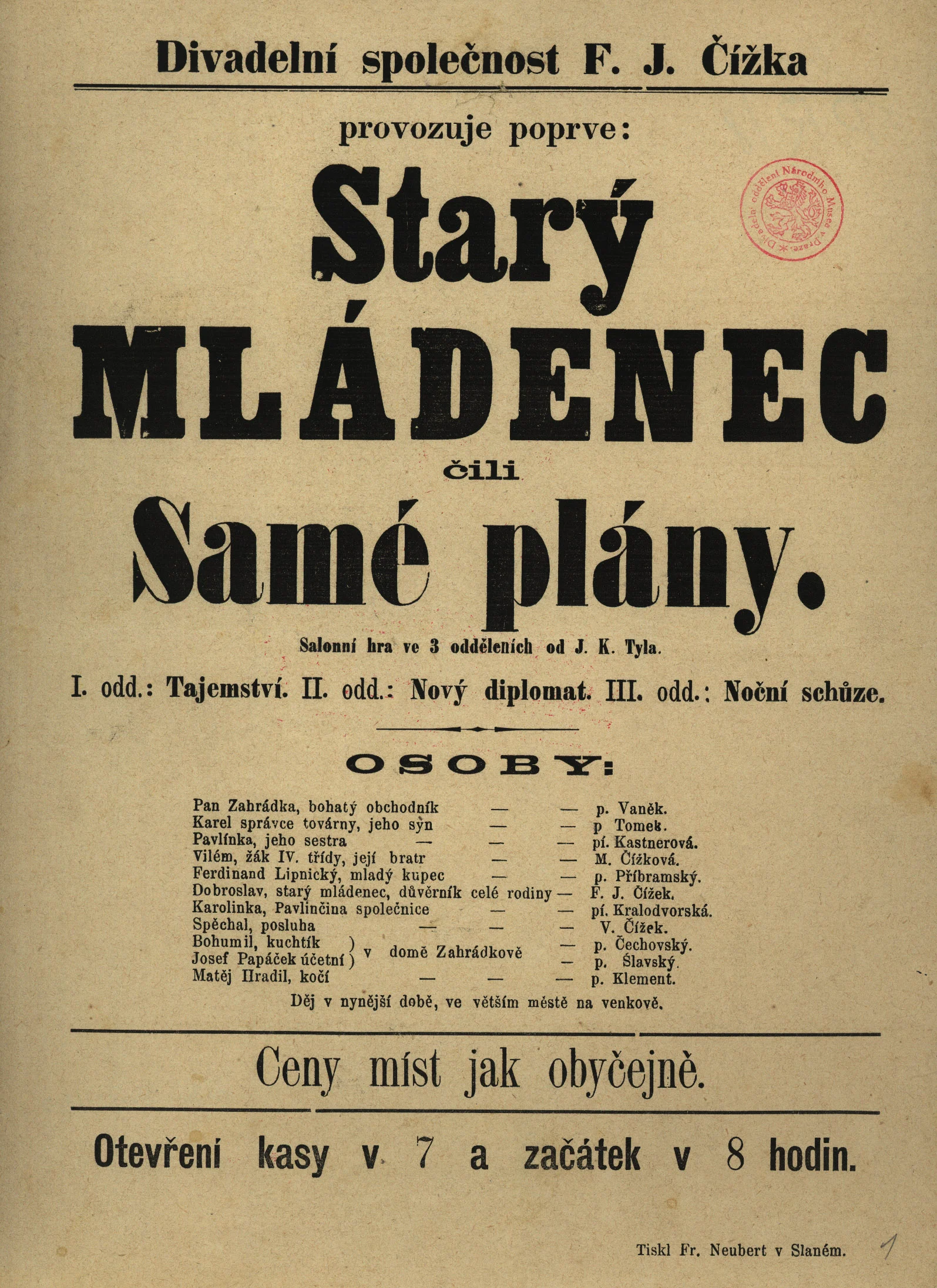 Náhledový obrázek předmětu Starý mládenec čili Samé plány