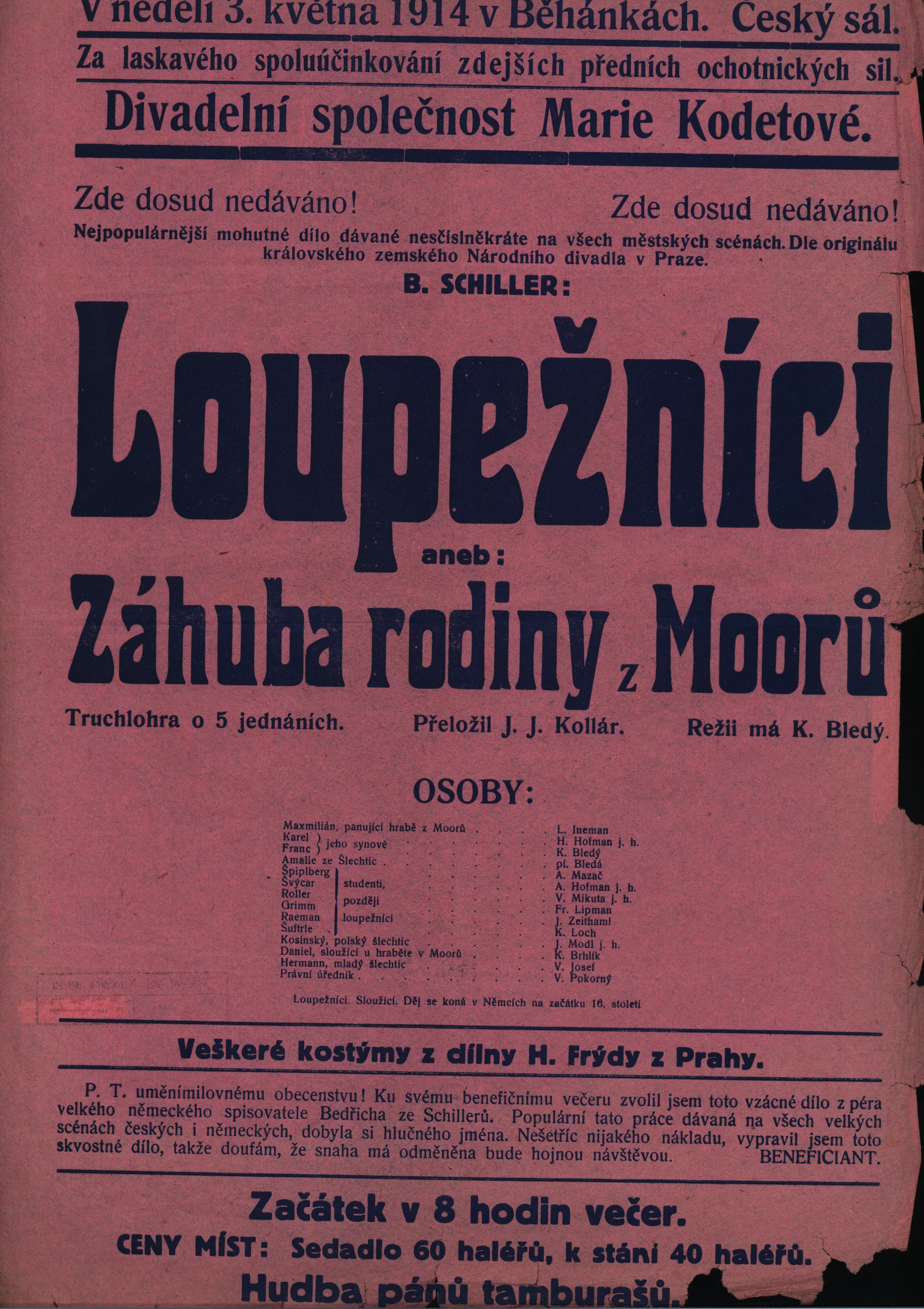 Náhledový obrázek předmětu Loupežníci aneb Záhuba rodiny z Moorů