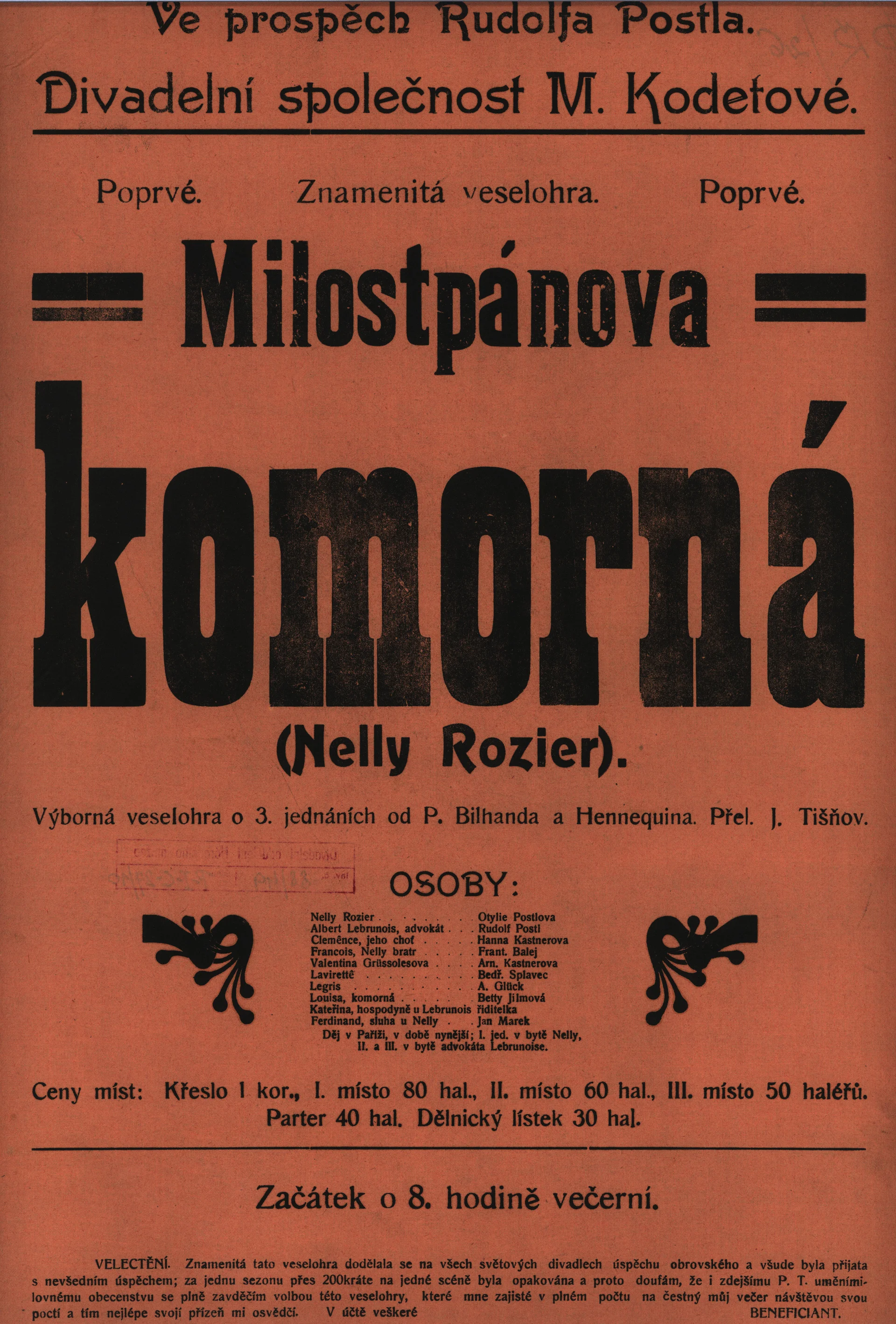 Náhledový obrázek předmětu Milostpánova komorná