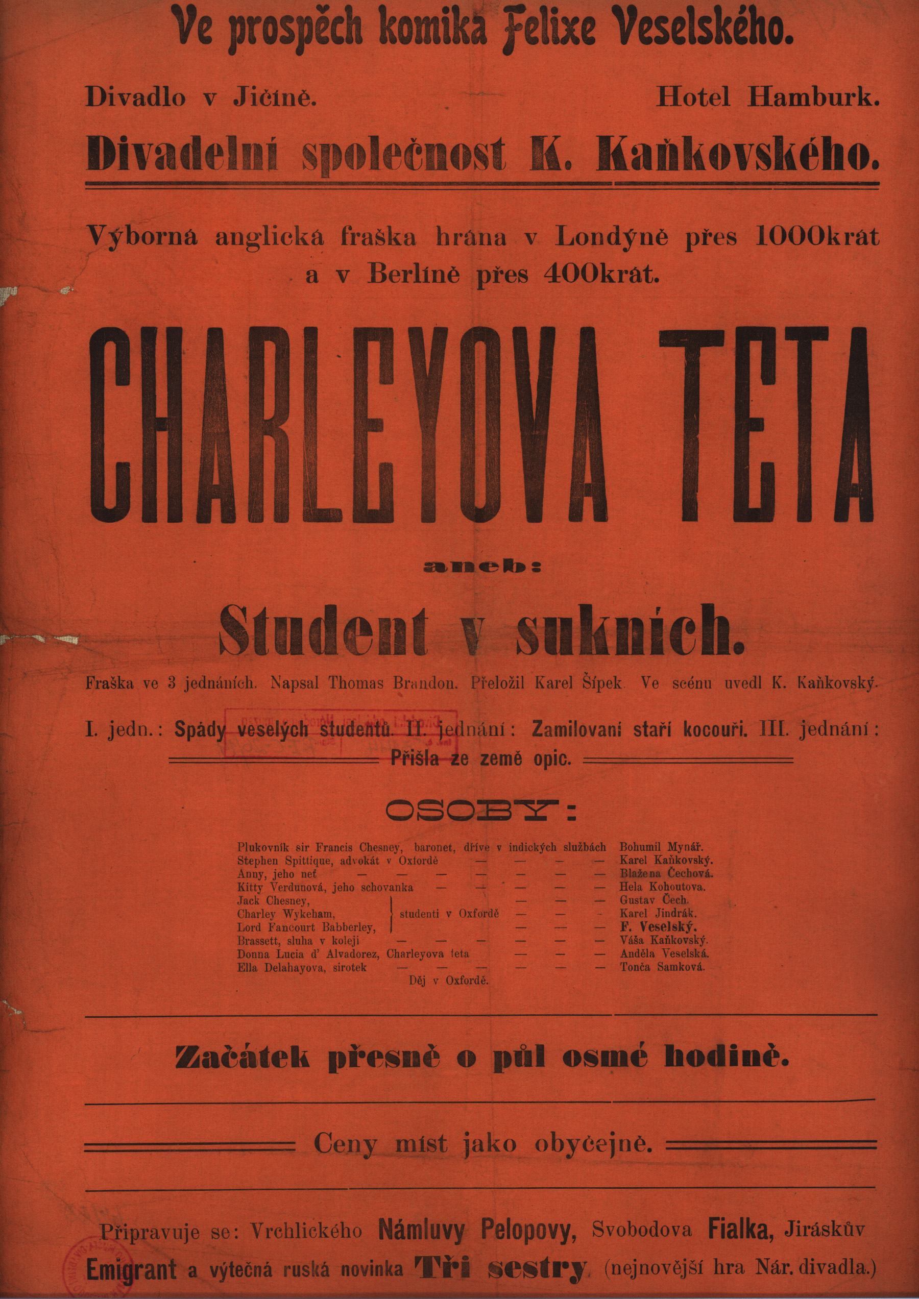 Náhledový obrázek Charleyeova teta aneb Student v sukních - 1