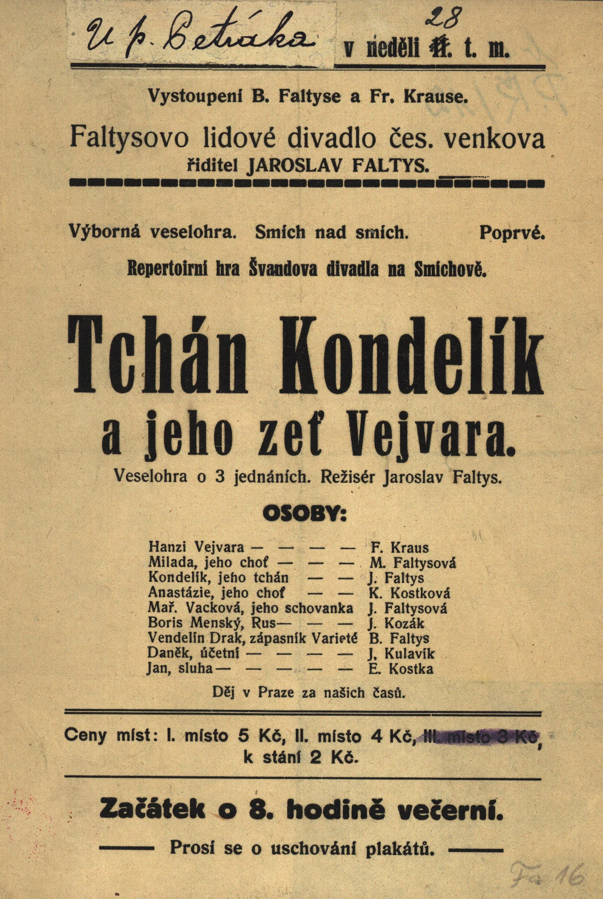 Náhledový obrázek předmětu Tchán Kondelík a jeho zeť Vejvara