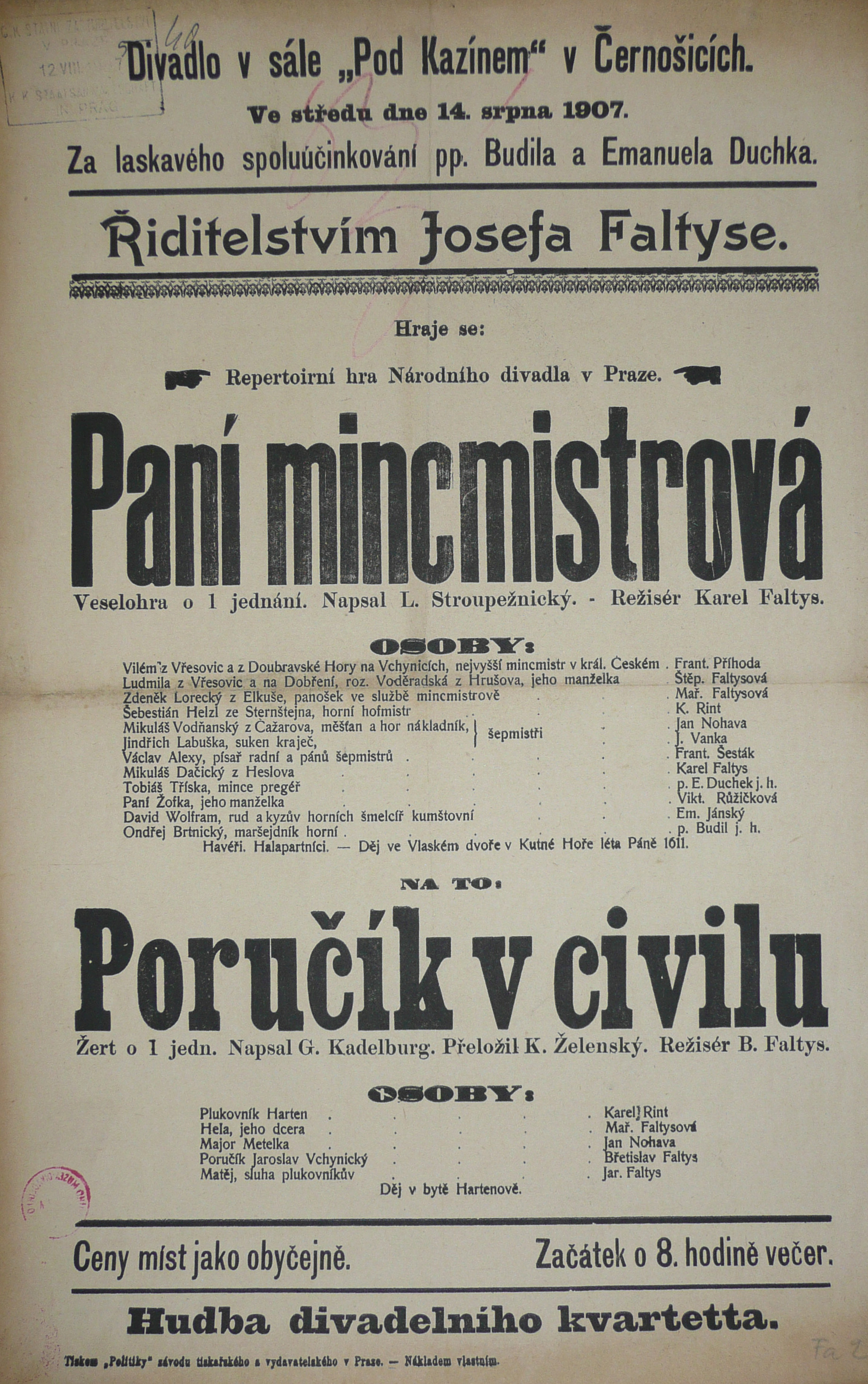 Náhledový obrázek Paní mincmistrová, Poručík v civilu - 1