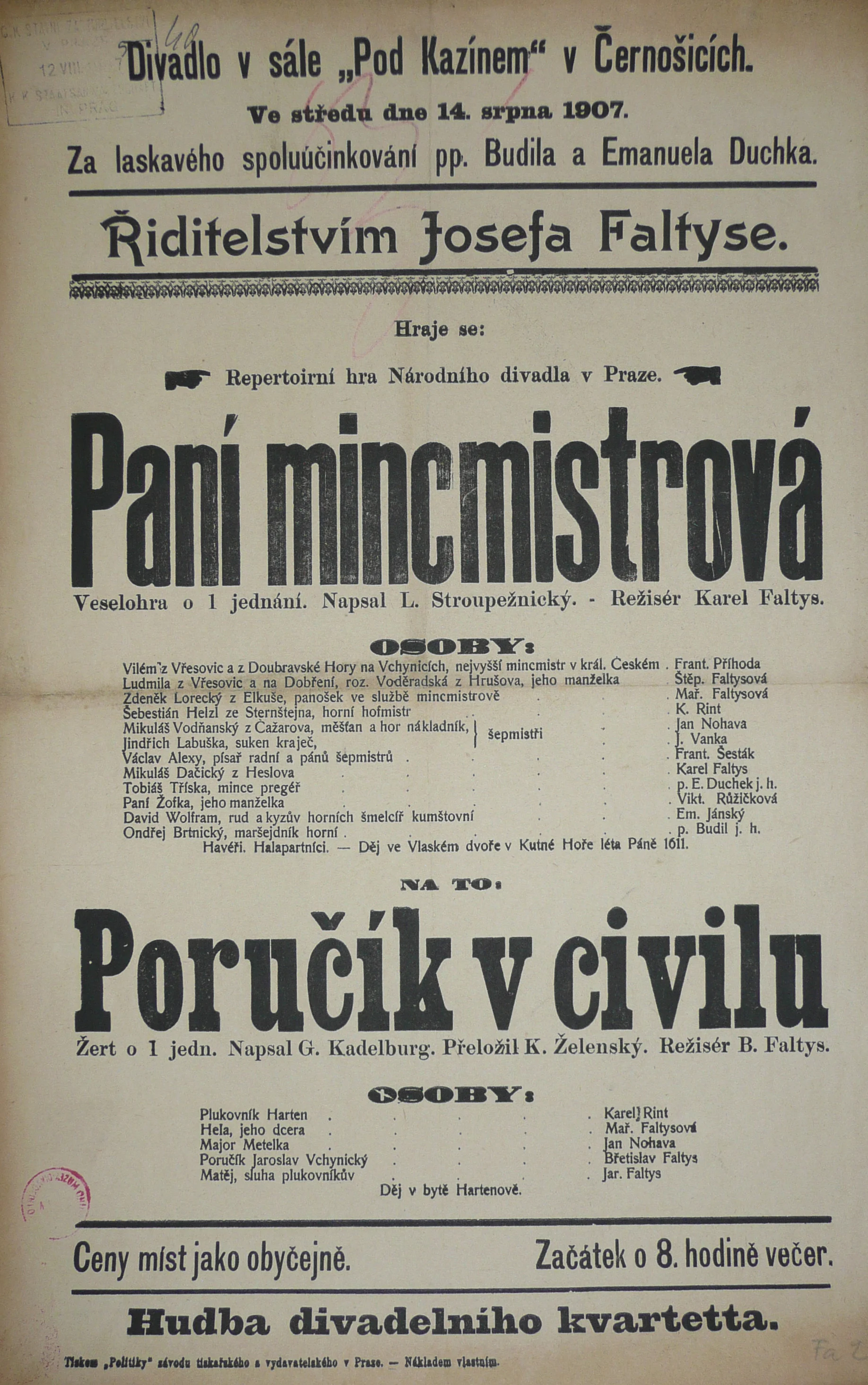 Náhledový obrázek předmětu Paní mincmistrová, Poručík v civilu