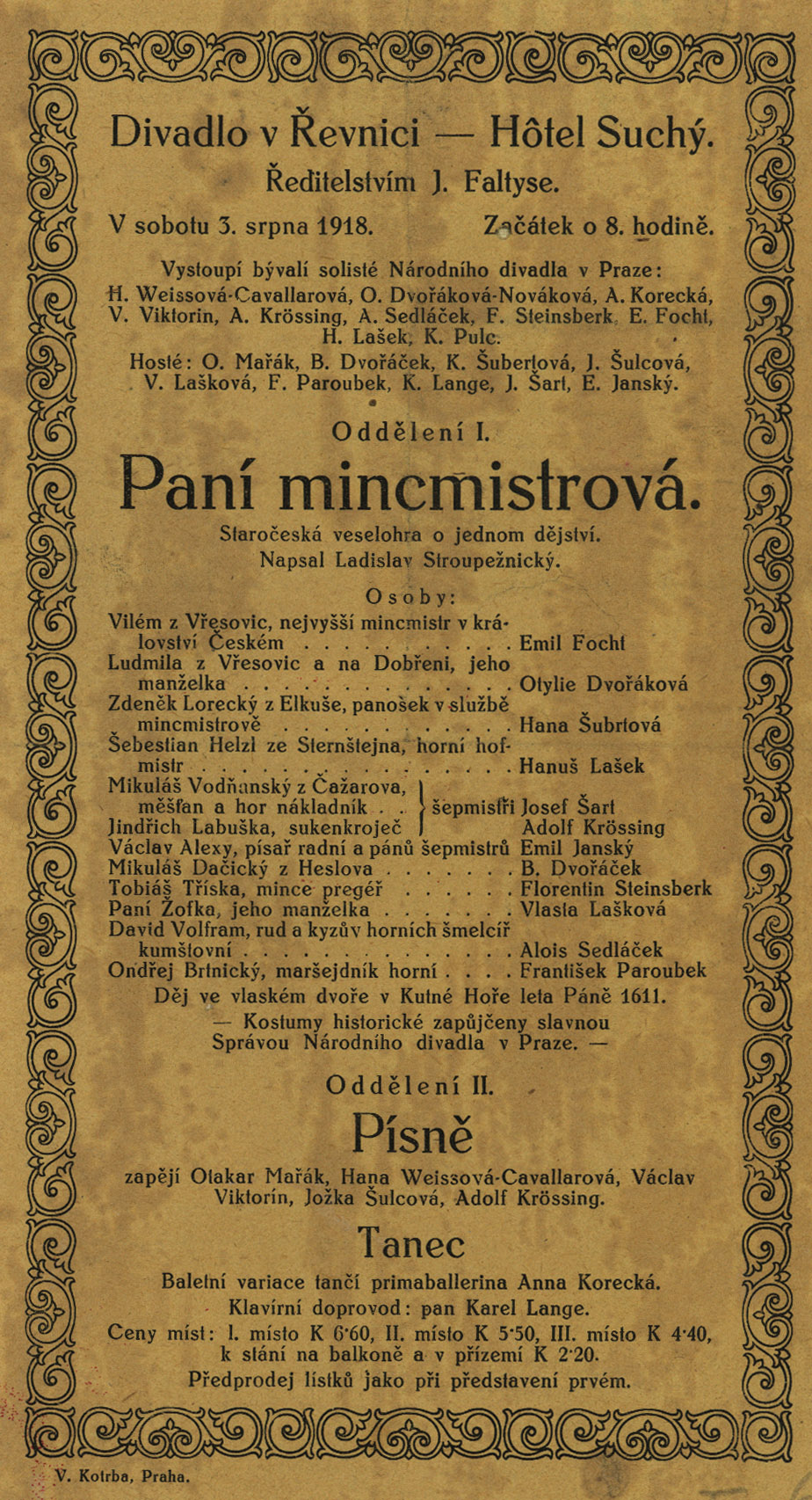 Náhledový obrázek Paní mincmistrová, Písně, Tanec - 1