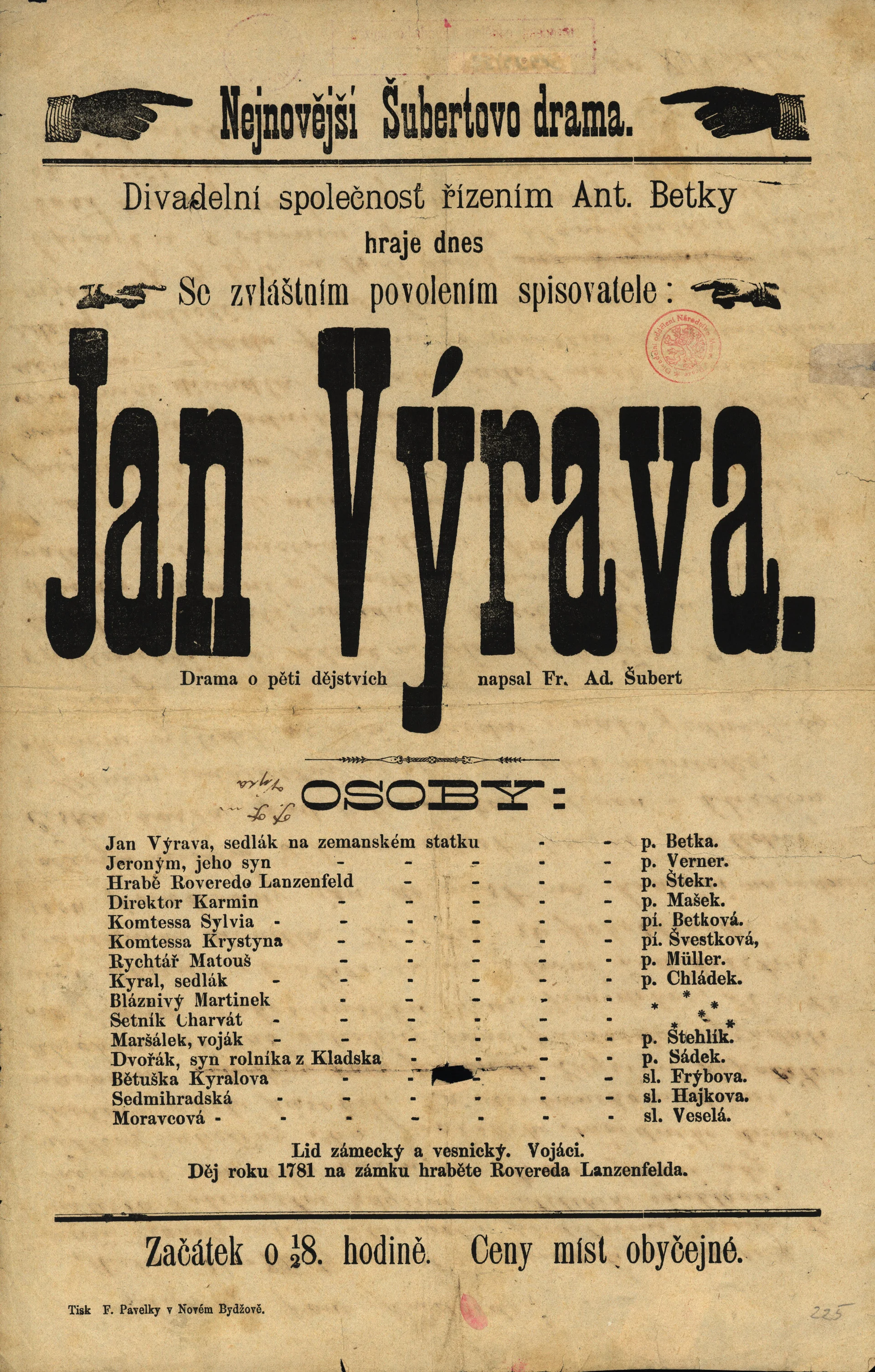Náhledový obrázek předmětu Jan Výrava