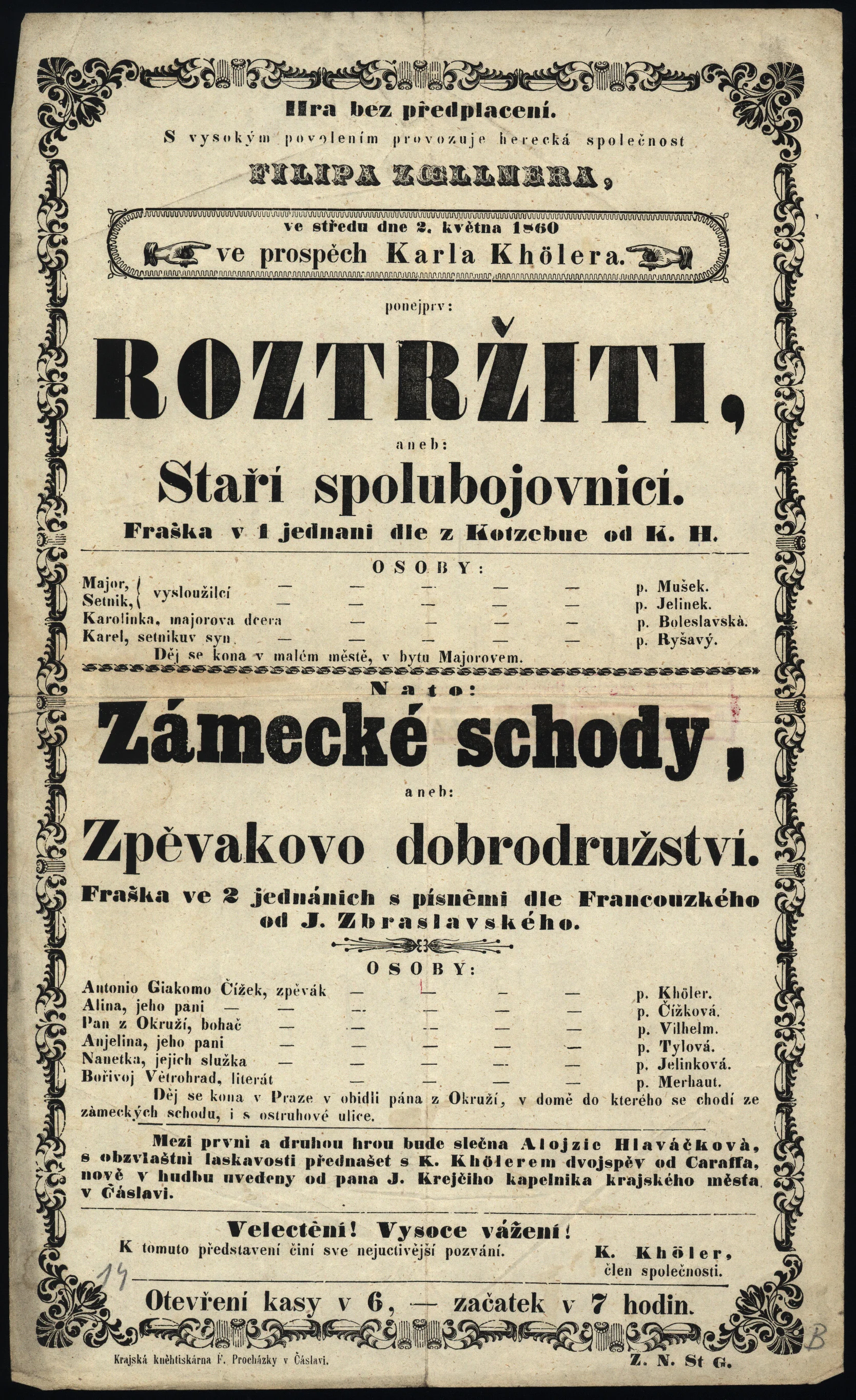 Náhledový obrázek předmětu Roztržití aneb Staří spolubojovníci, Zámecké schody aneb Zpěvákovo dobrodružství