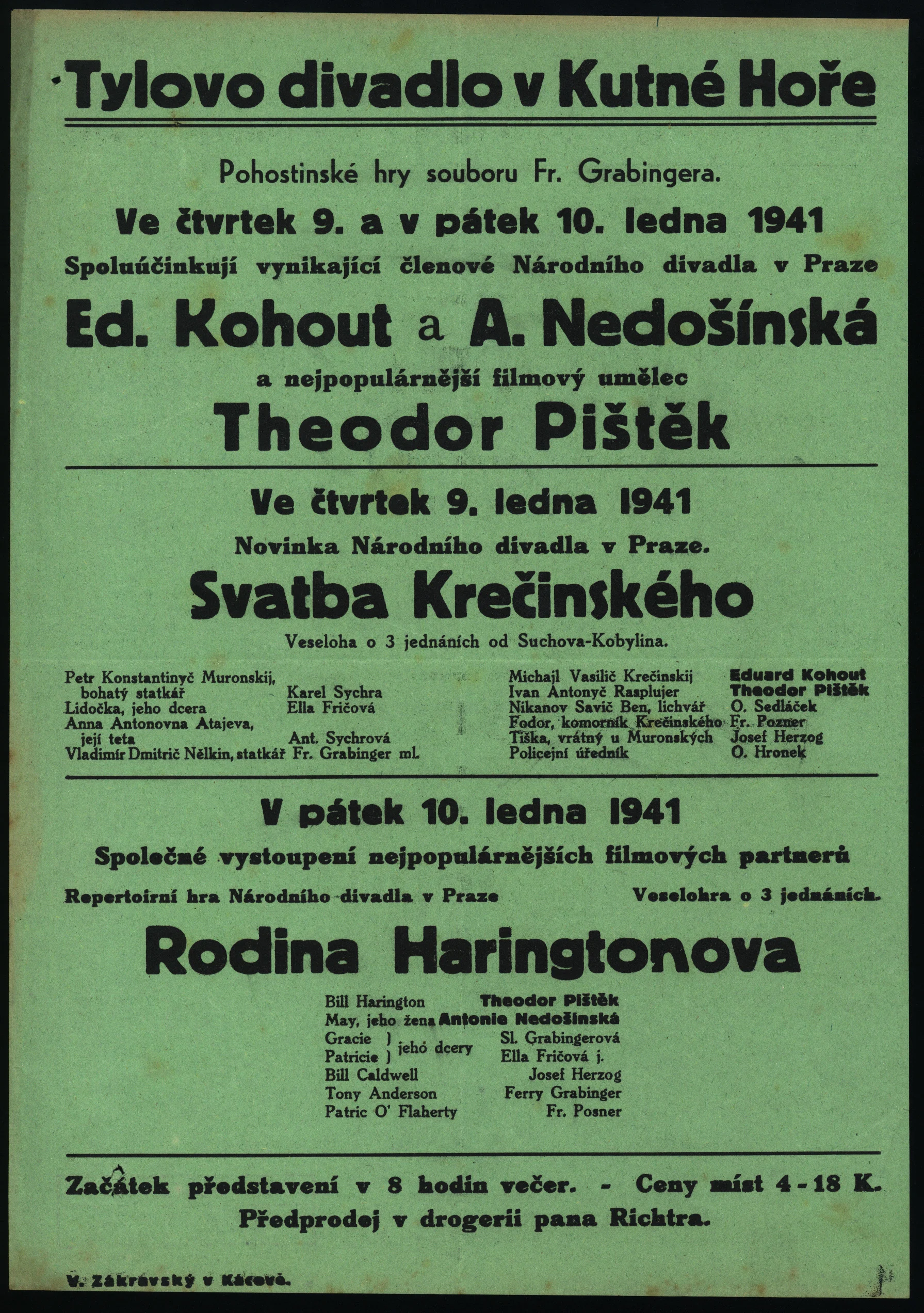 Náhledový obrázek předmětu Svatba Krečinského, Rodina Haringtonova