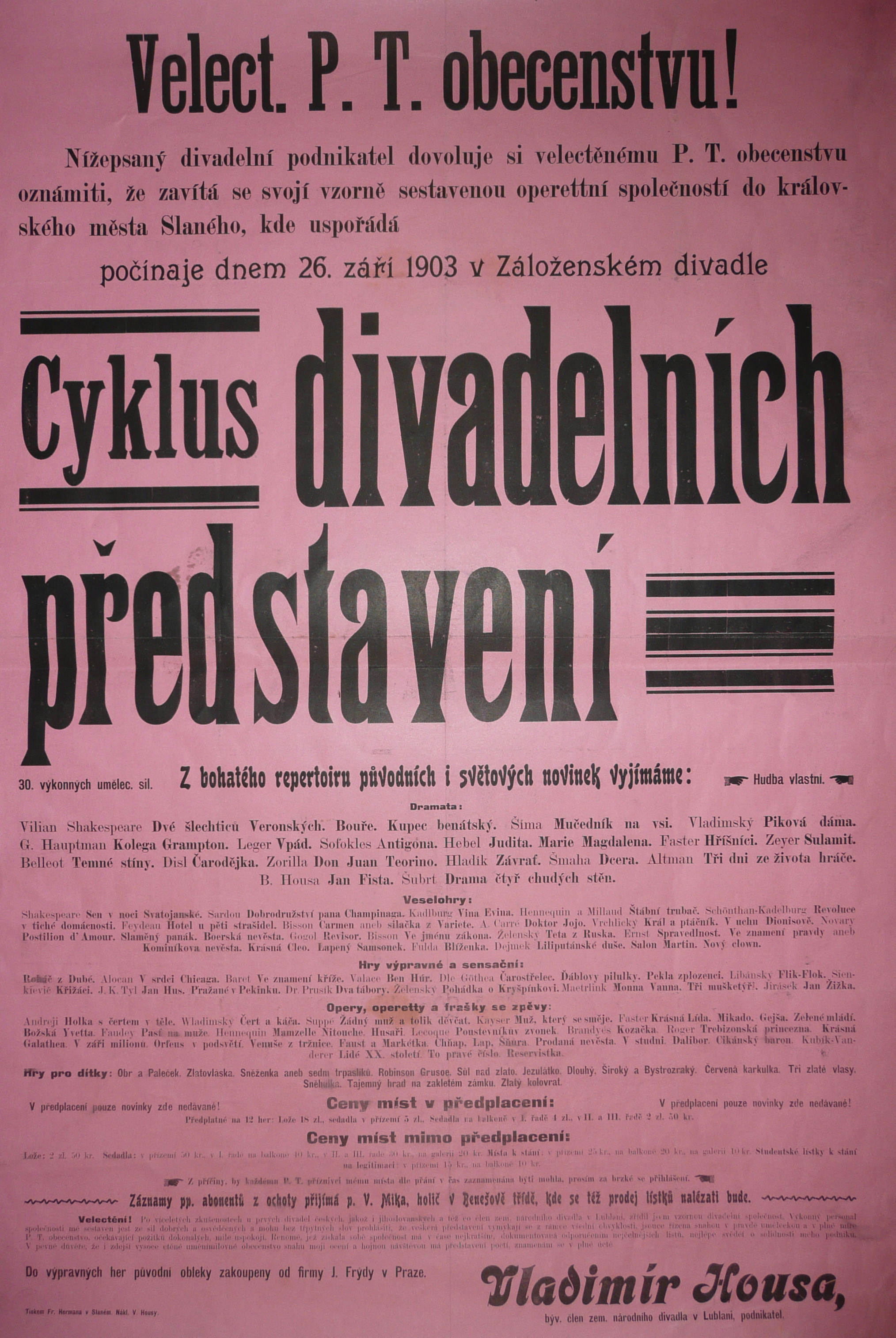 Náhledový obrázek Oznámení cyklu představení ve Slaném - 1