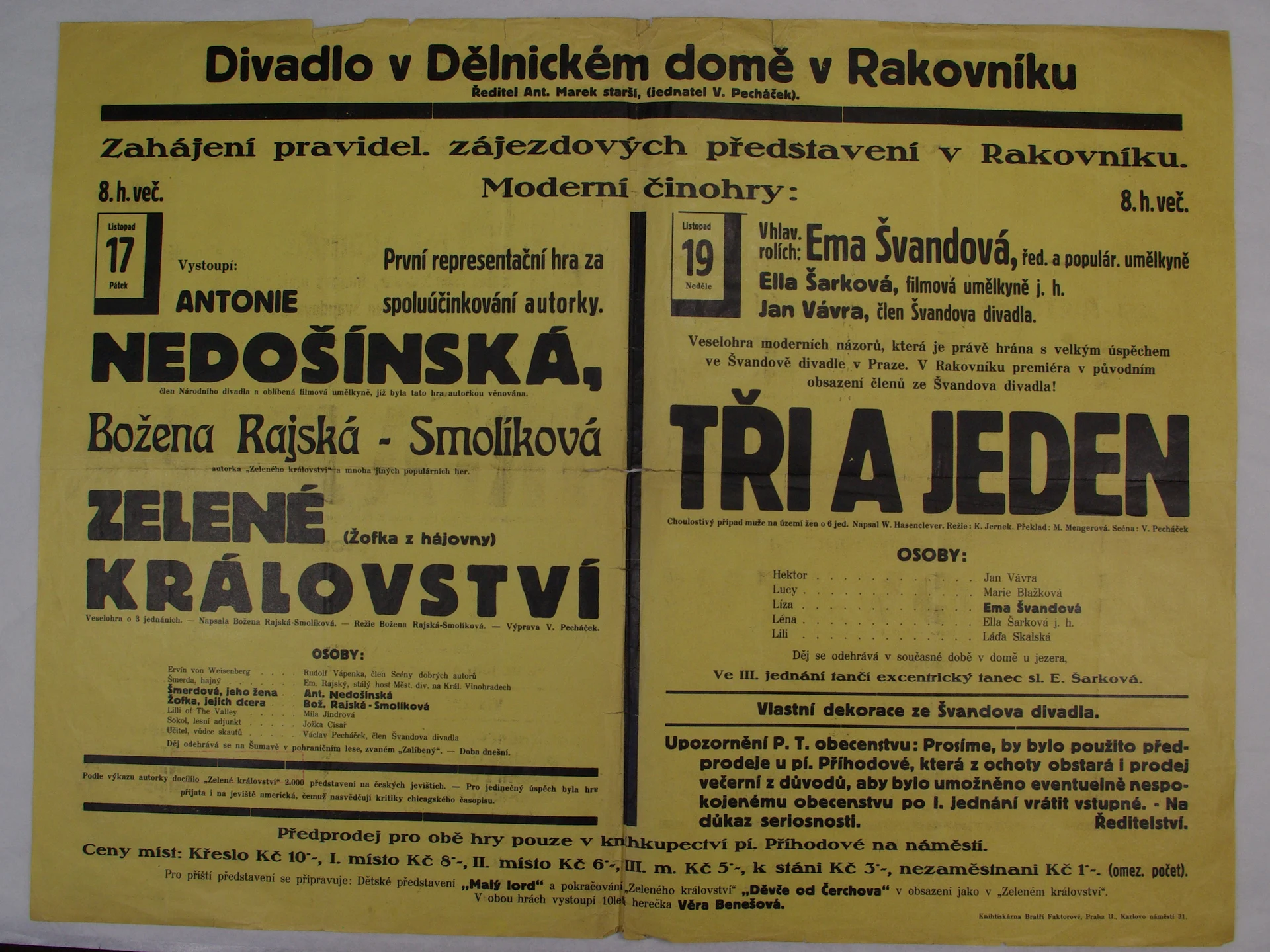 Náhledový obrázek předmětu Zelené království, Tři a jeden