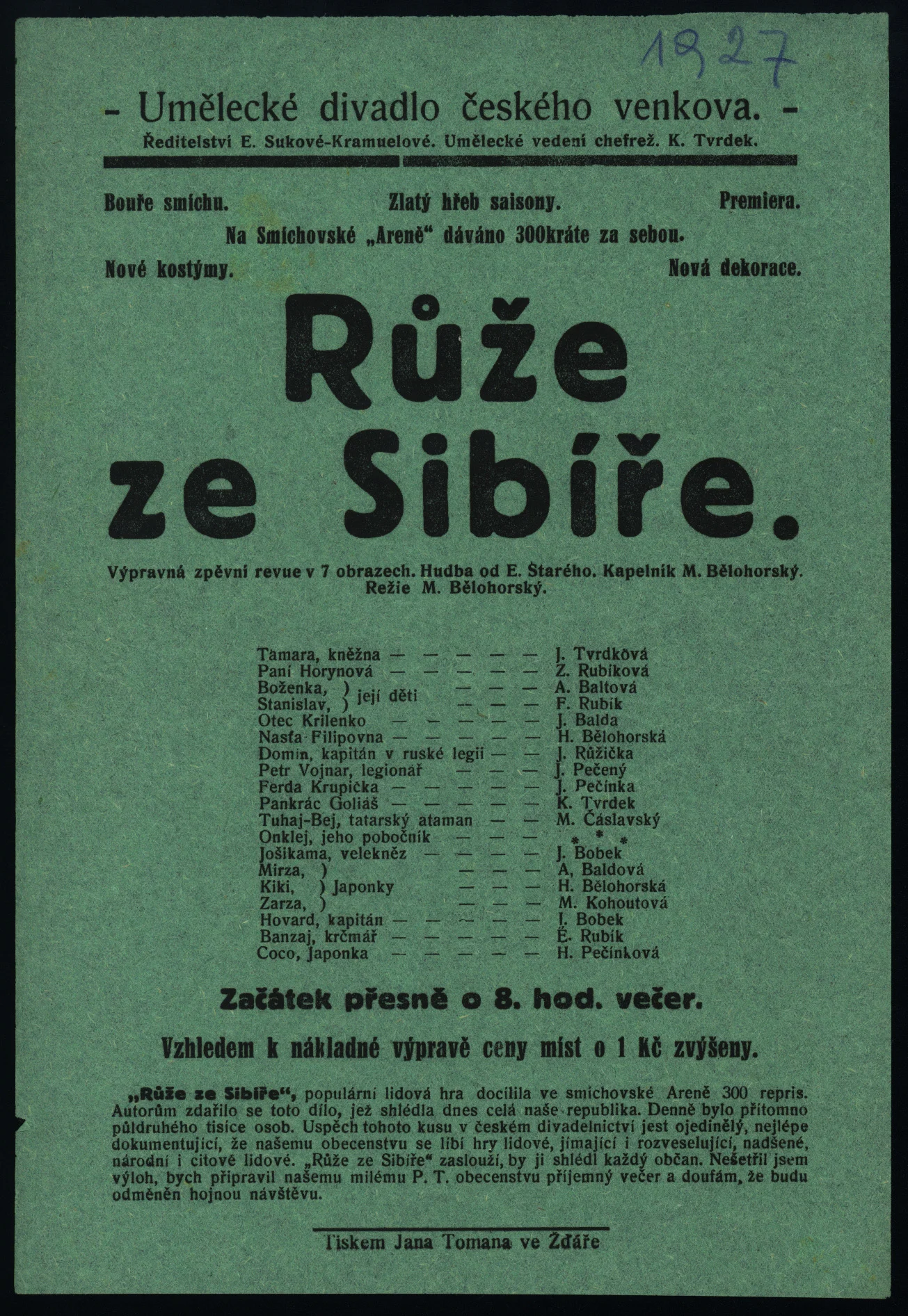 Náhledový obrázek předmětu Růže ze Sibíře - zpěvní revue