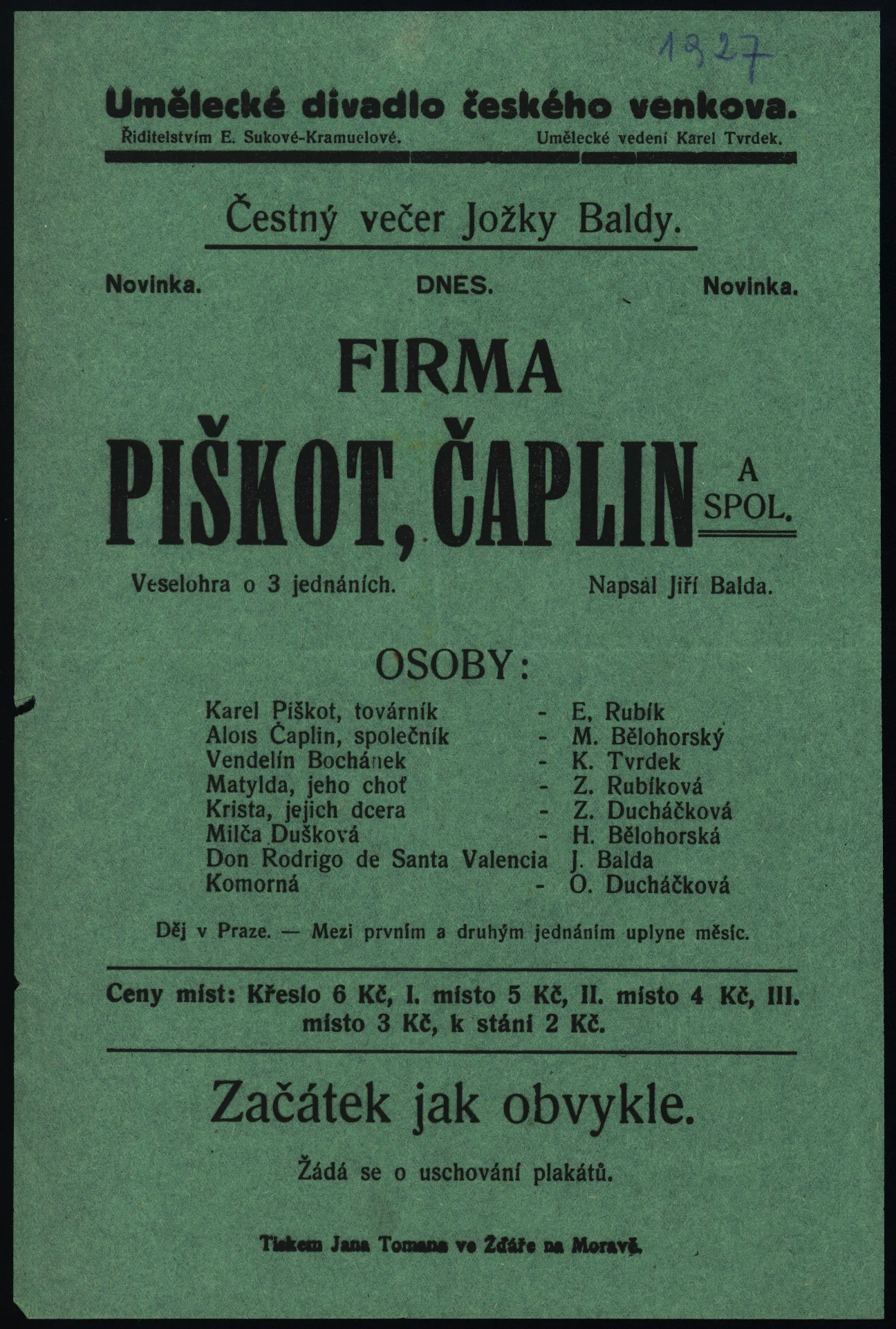 Náhledový obrázek předmětu Firma Piškot, Čaplin a spol.