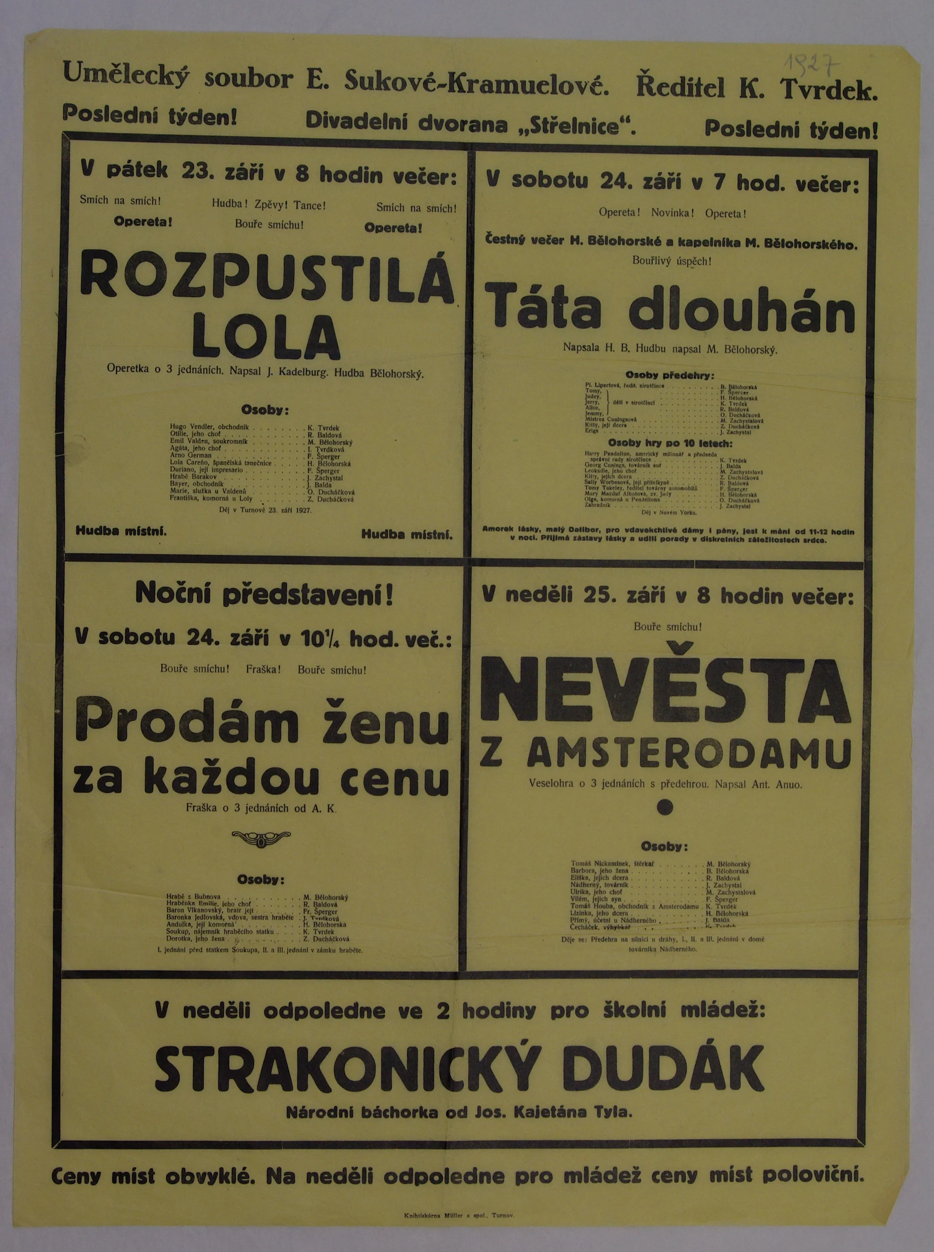 Náhledový obrázek předmětu Rozpustilá Lola, Táta dlouhán, Prodám ženu za každou cenu, Nevěsta z Amsterodamu, Strakonický dudák