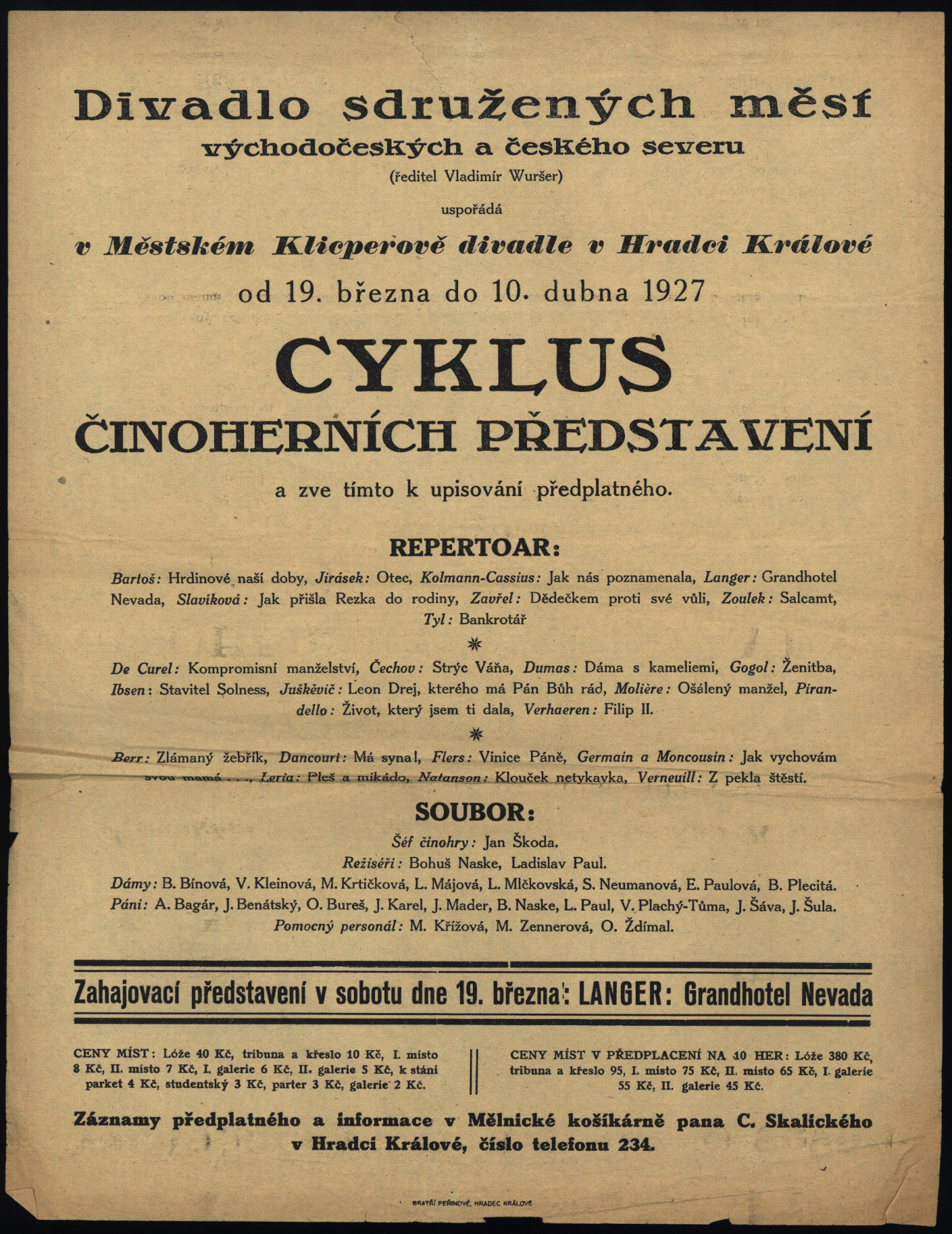 Náhledový obrázek Cyklus činoherních představení - 1