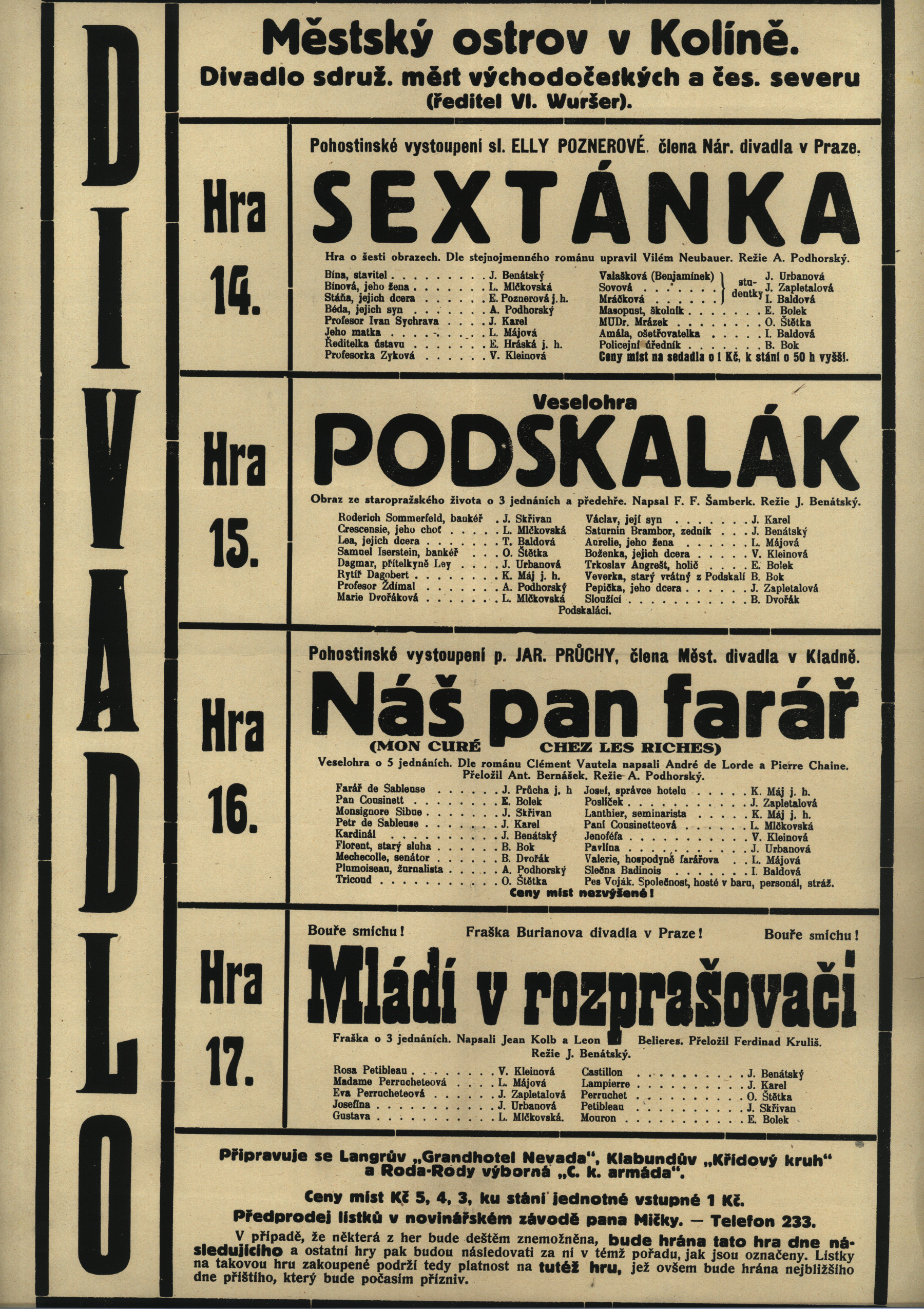 Náhledový obrázek Sextánka, Podskalák, Náš pan farář, Mládí v rozprašovači - 1