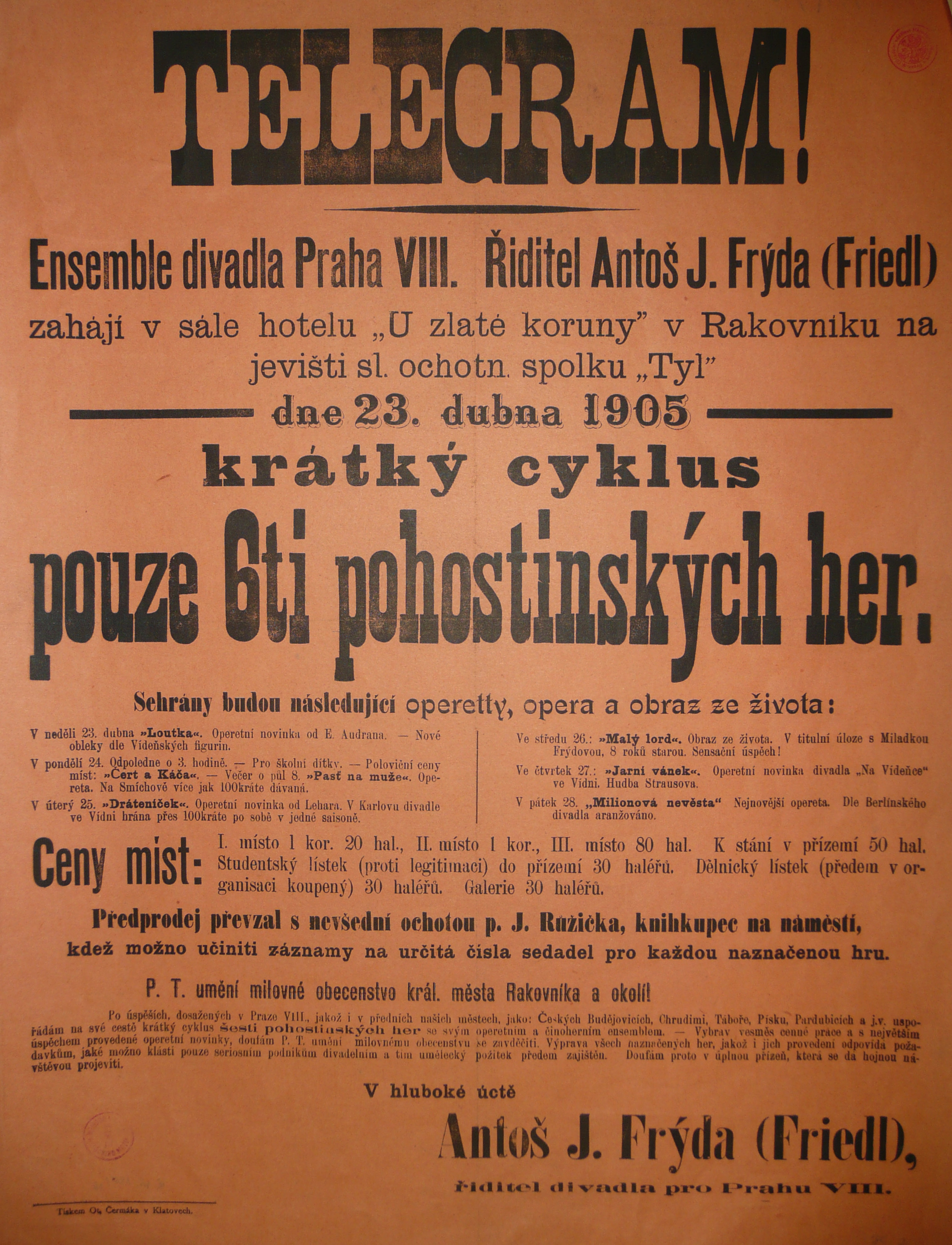 Náhledový obrázek Telegram k 6 hrám v Rakovníku - 1