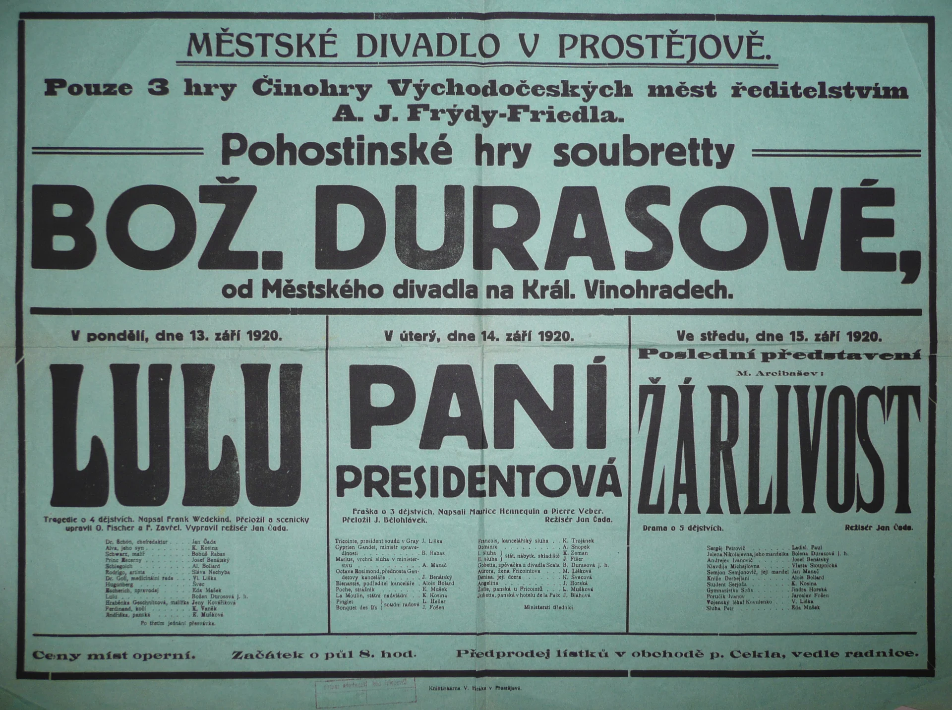 Náhledový obrázek předmětu Lulu, Paní presidentová, Žárlivost