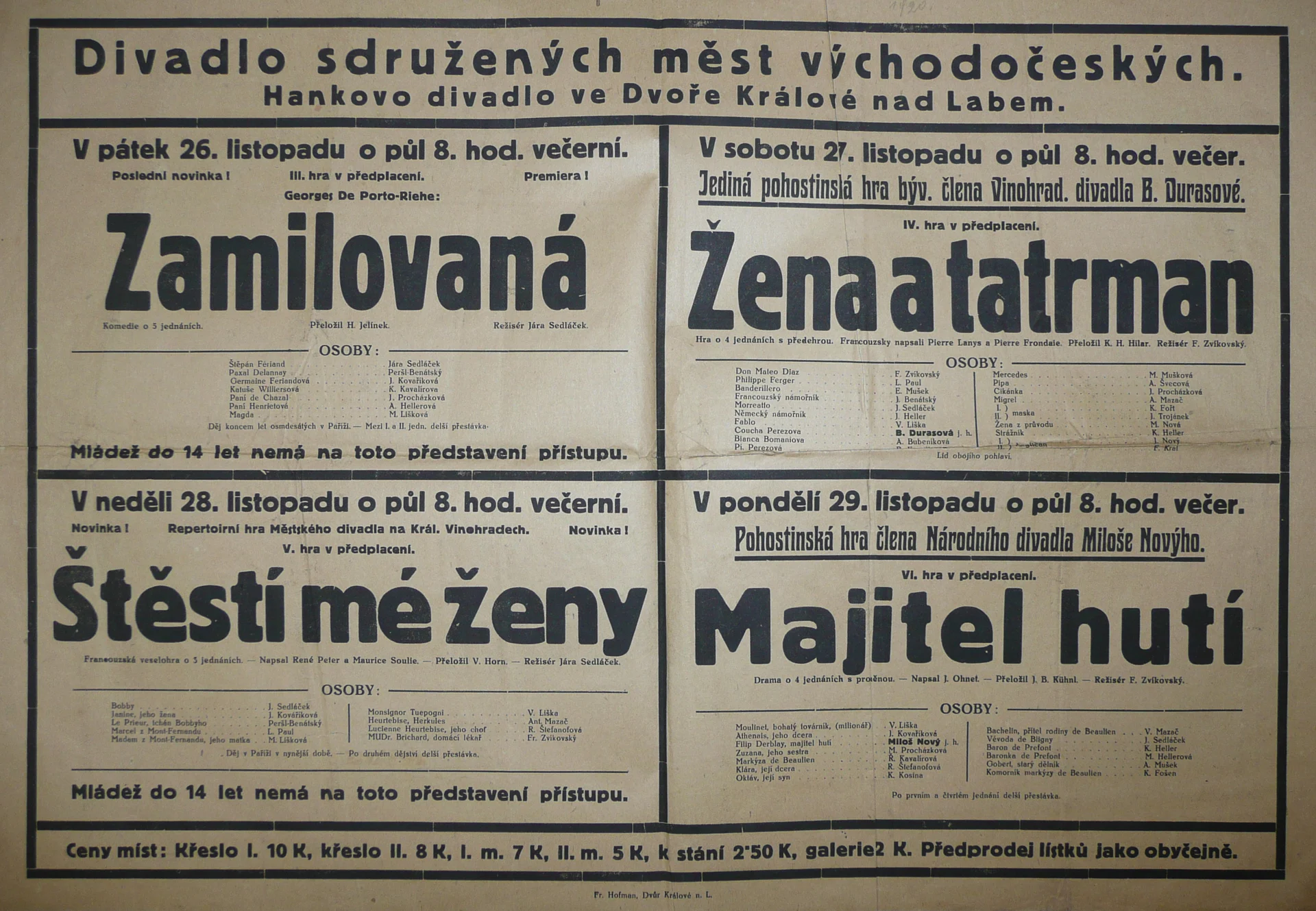 Náhledový obrázek předmětu Zamilovaná, Žena a tatrman, Štěstí mé ženy, Majitel hutí