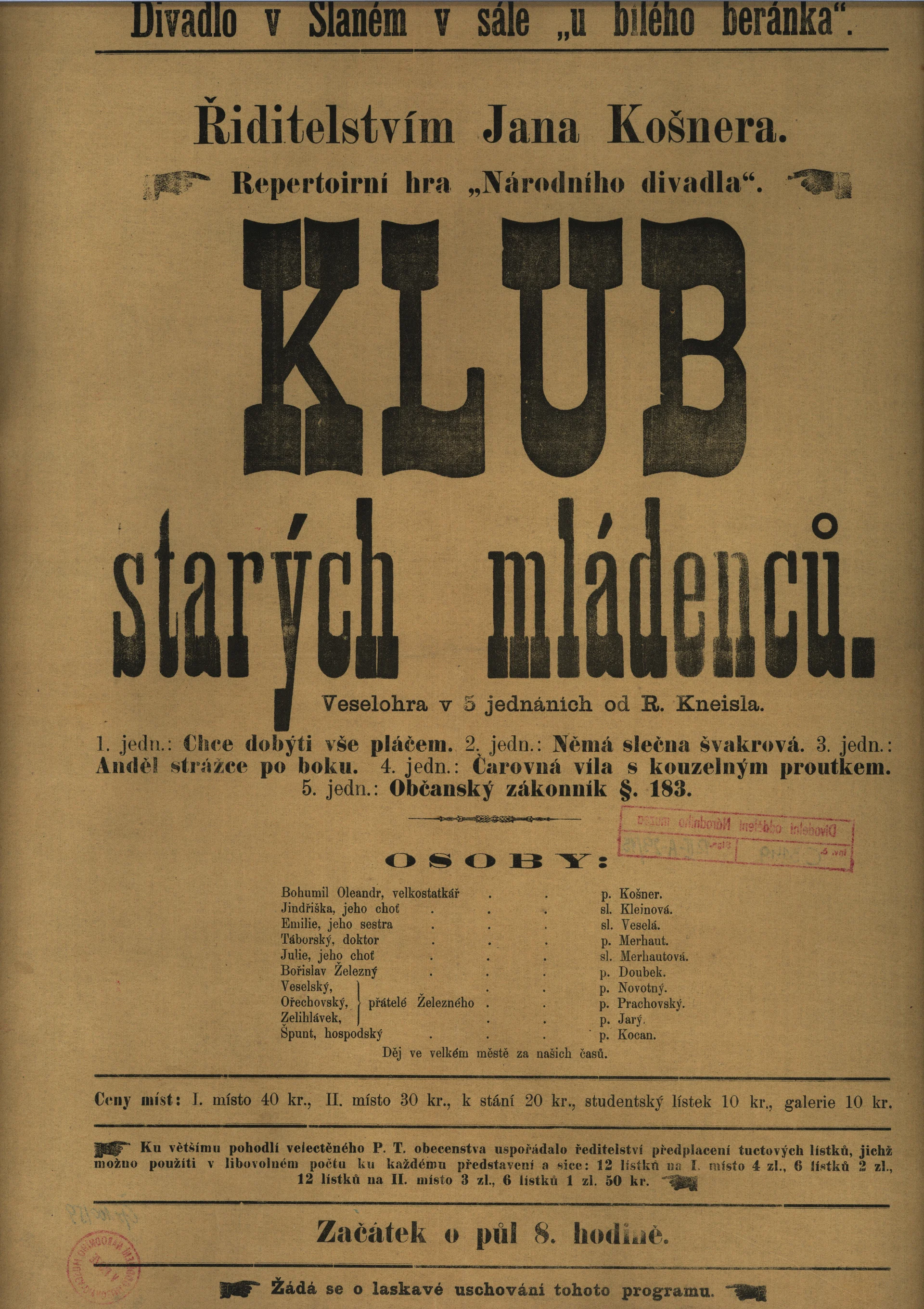 Náhledový obrázek předmětu Klub starých mládenců, Se stupně k stupni aneb Život ve snách