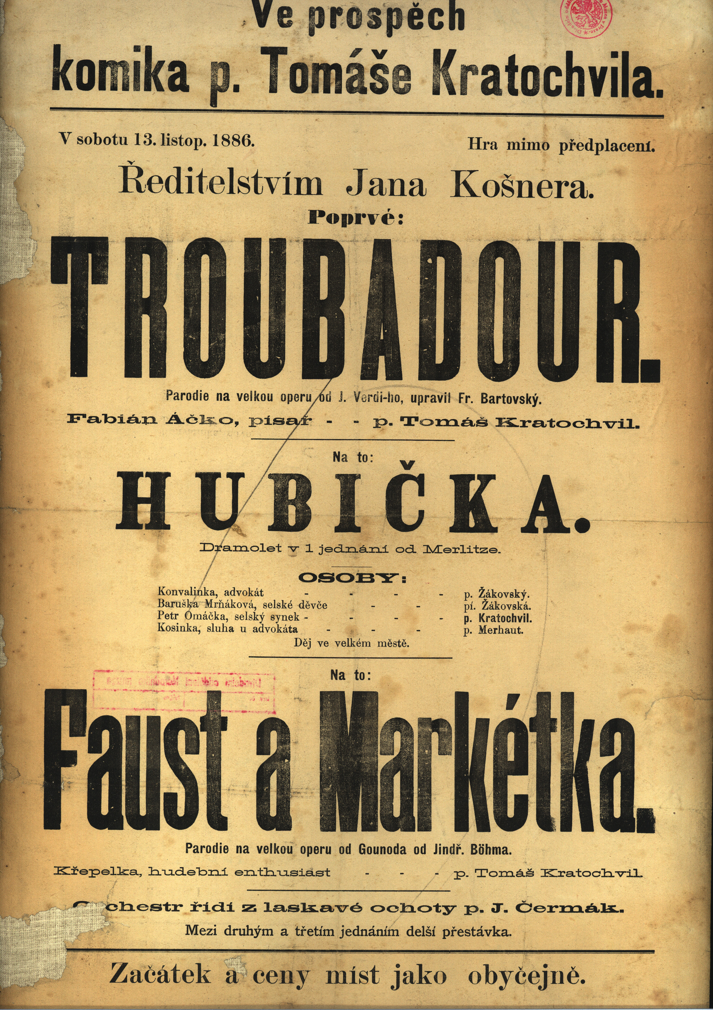 Náhledový obrázek Troubadour, Hubička, Faust a Markétka - 1