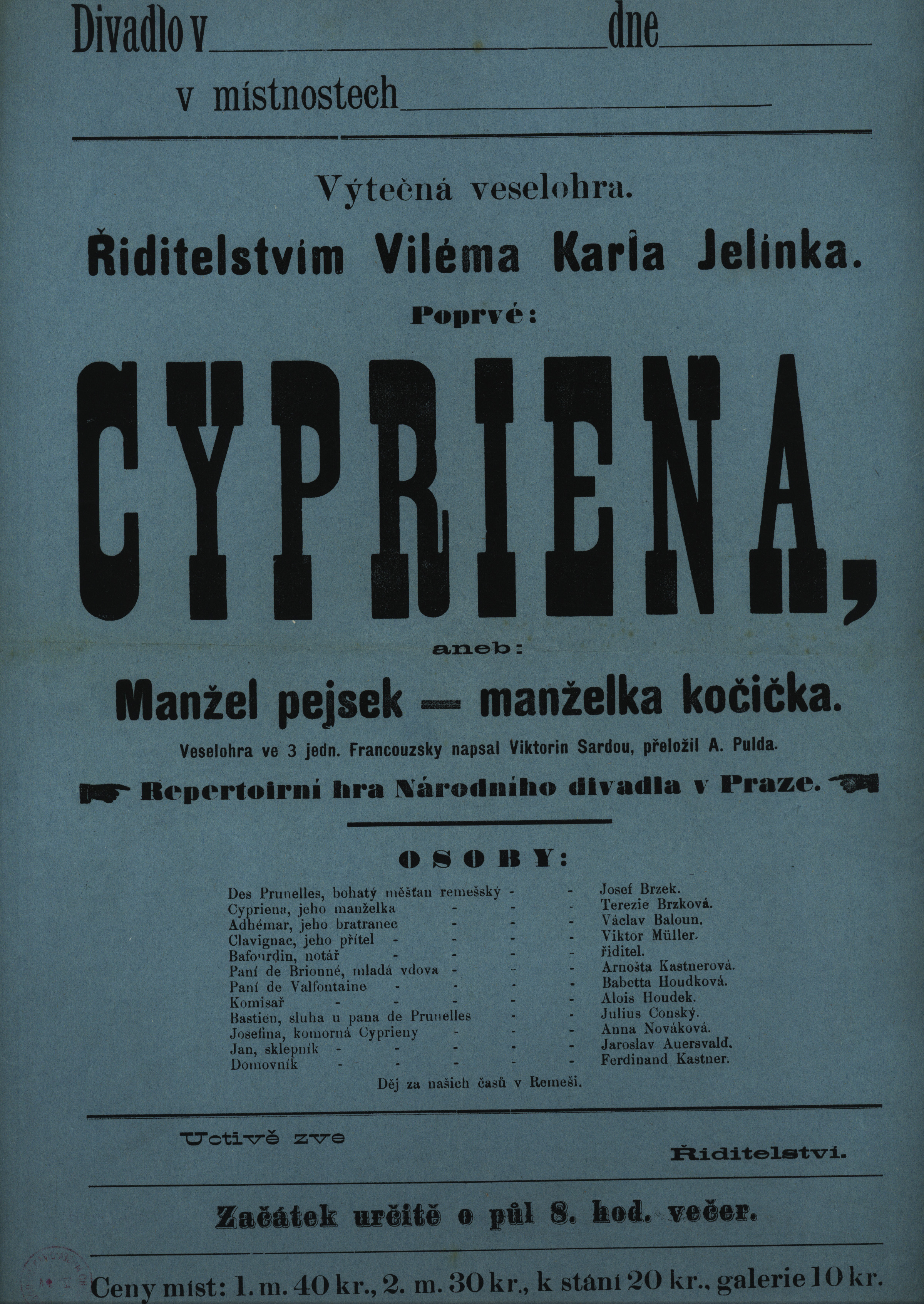 Náhledový obrázek Cypriena aneb Manžel pejsek manželka kočička - 1