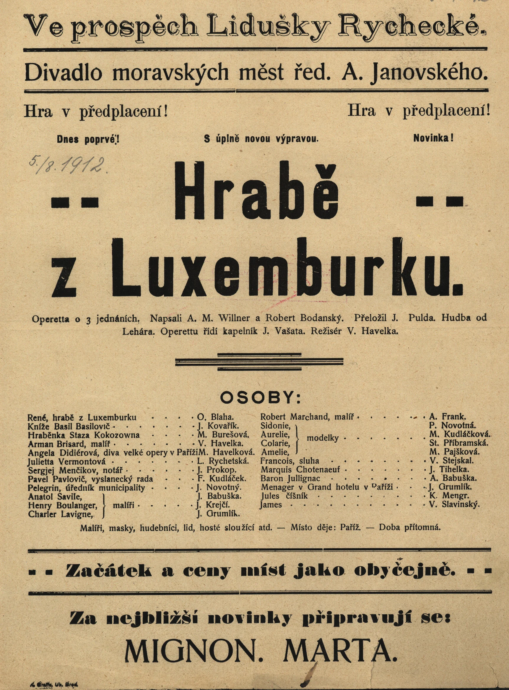 Náhledový obrázek předmětu Hrabě z Luxemburku