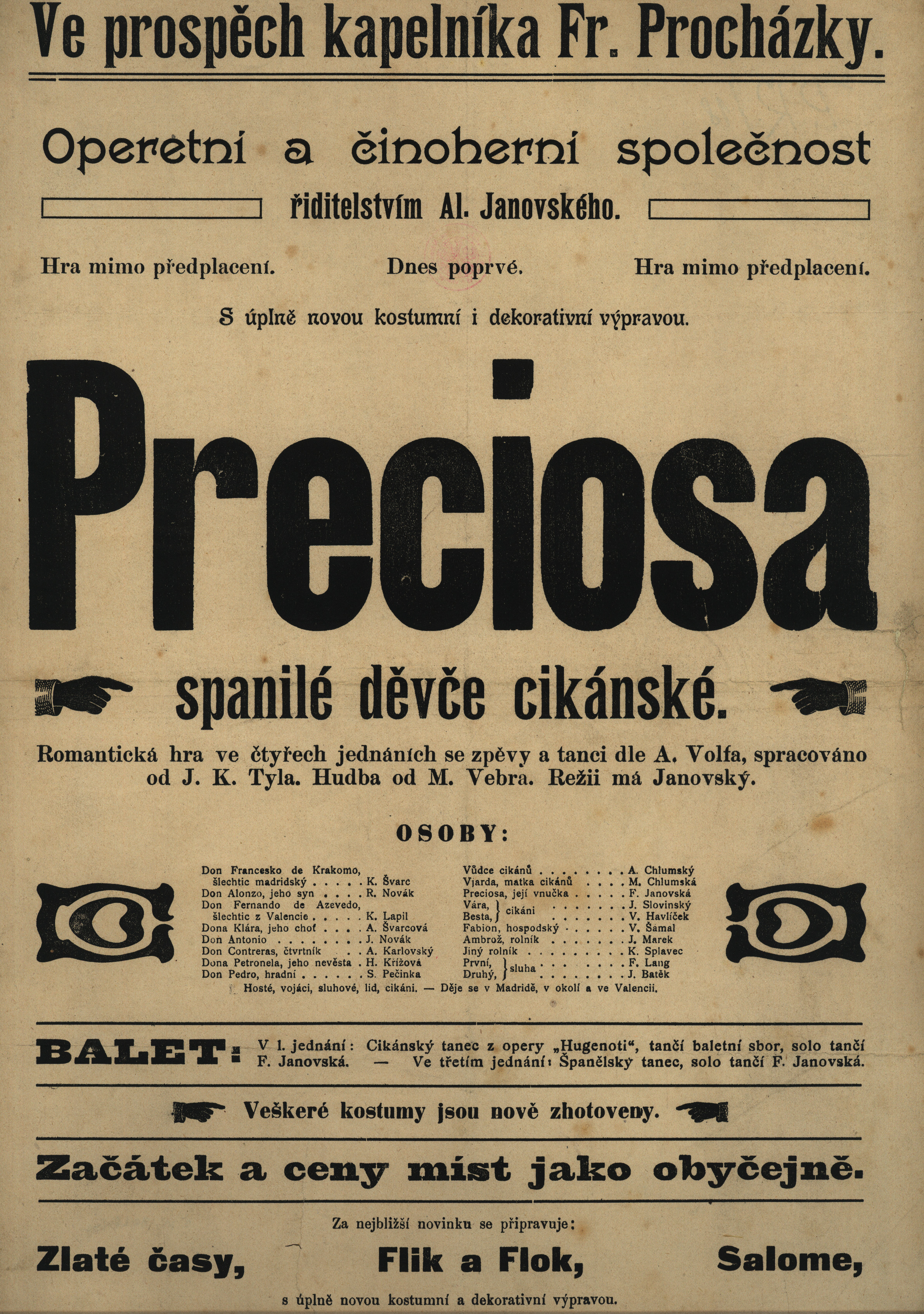 Náhledový obrázek Preciosa, spanilé děvče cikánské - 1