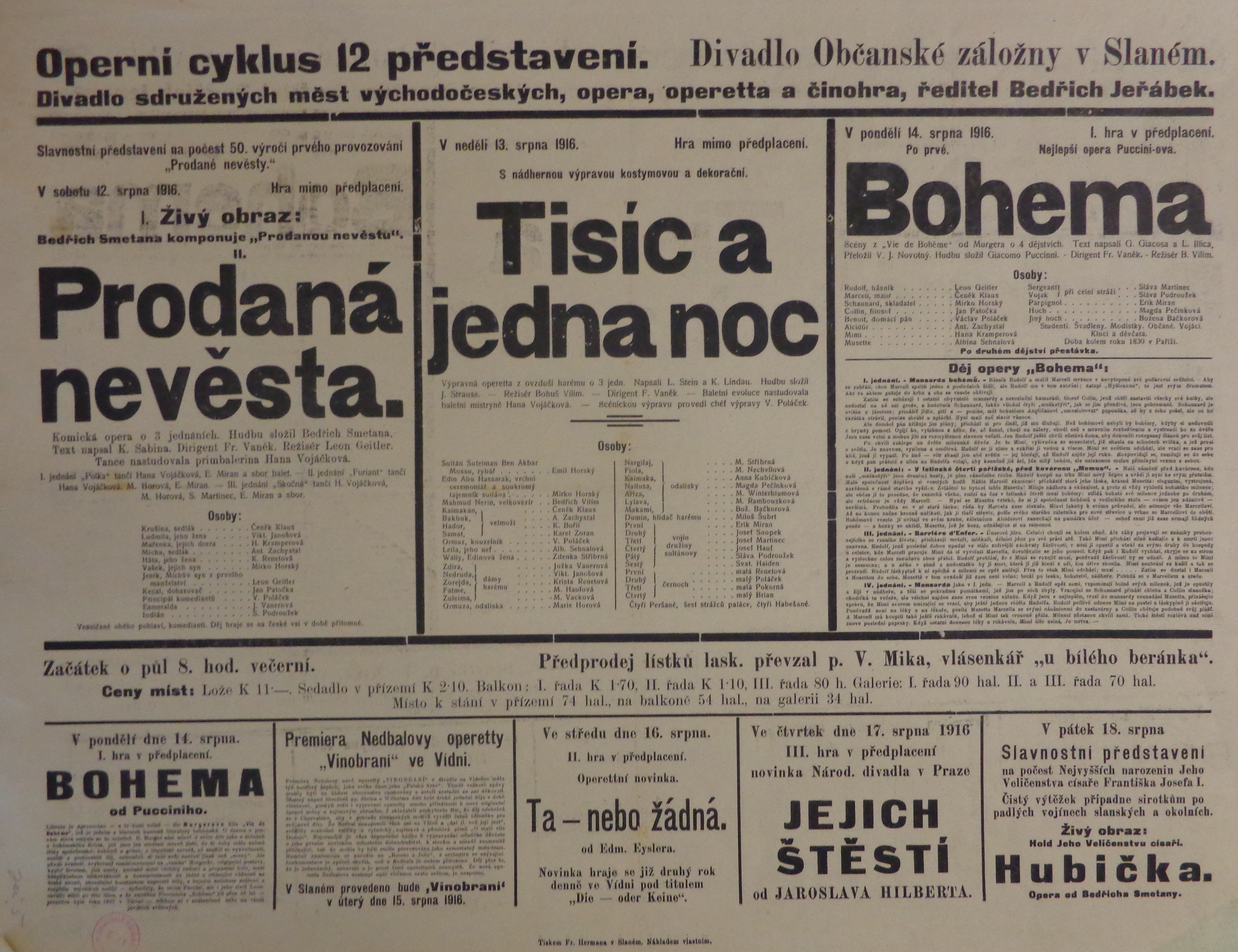 Náhledový obrázek Cyklus 12 operních a operet. Představení - 1