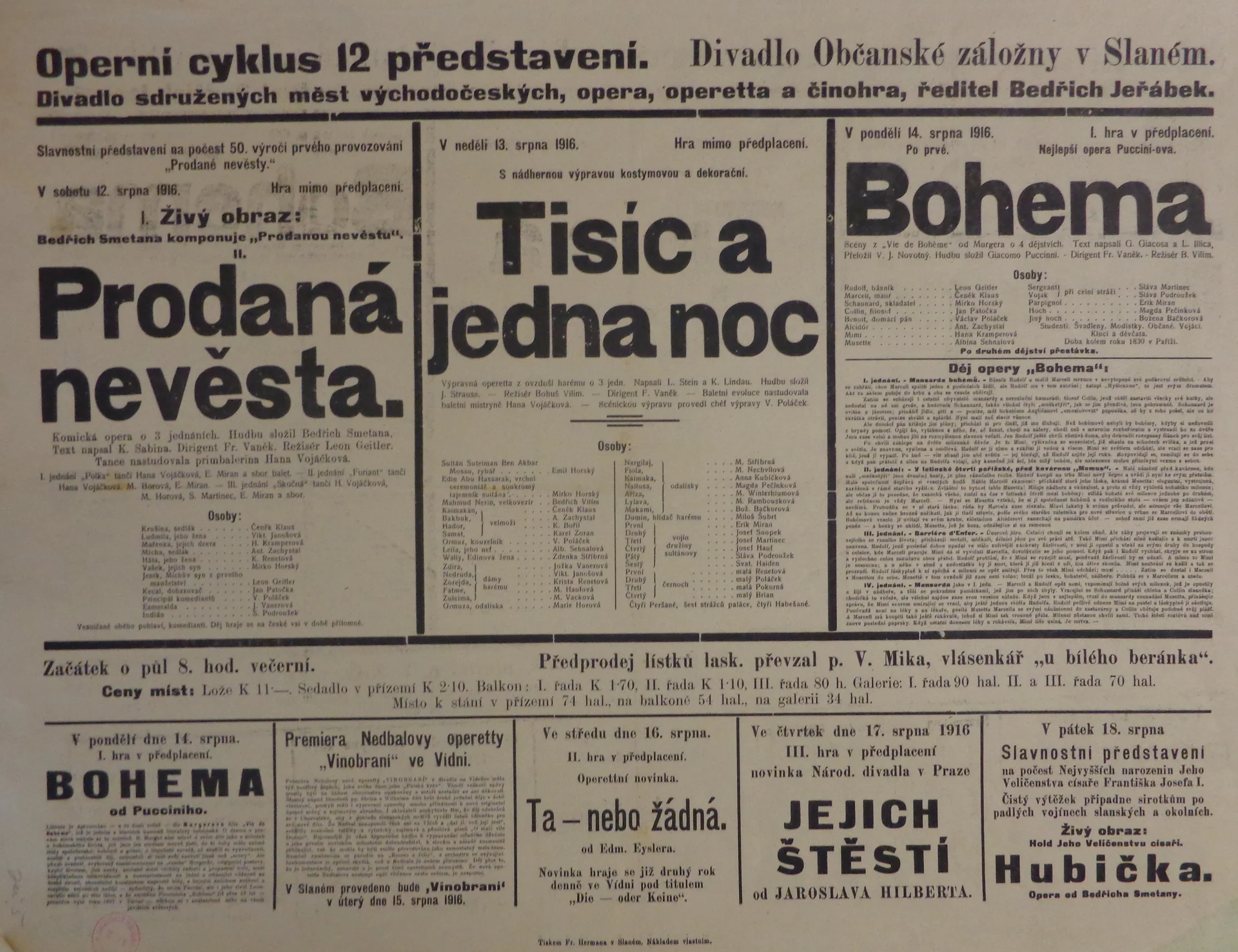 Náhledový obrázek předmětu Cyklus 12 operních a operet. Představení