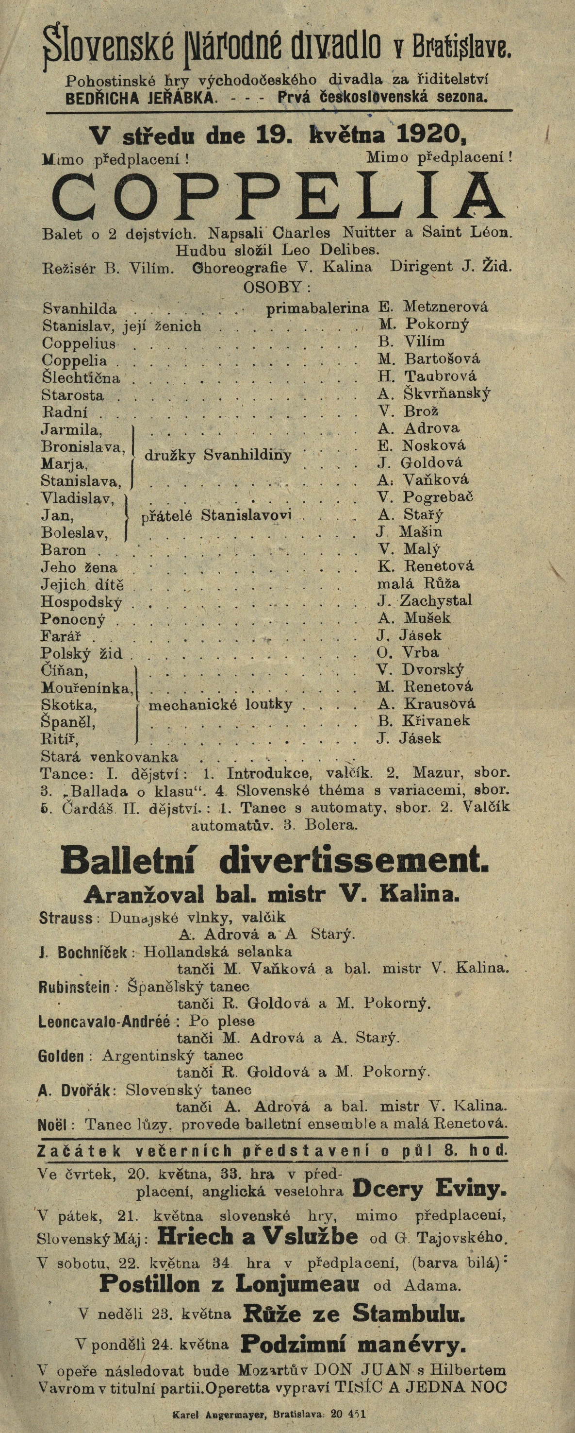 Náhledový obrázek předmětu Coppelia - balet