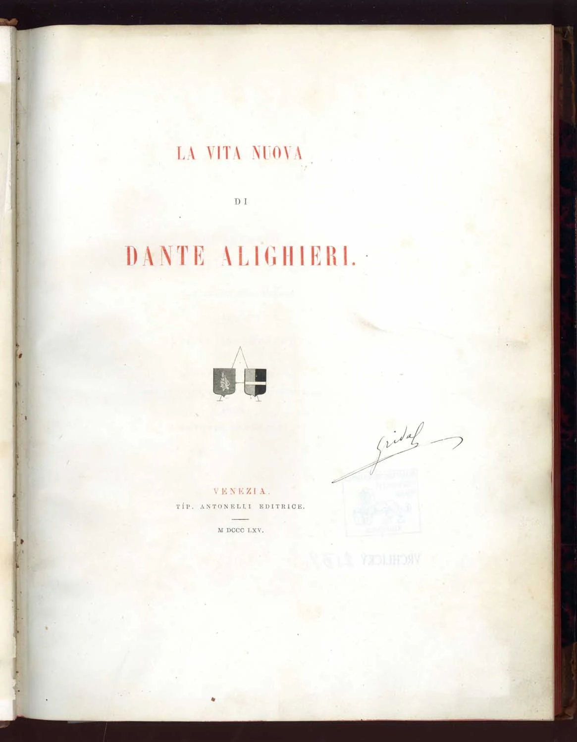 Náhledový obrázek předmětu La vita nuova di Dante Alighieri