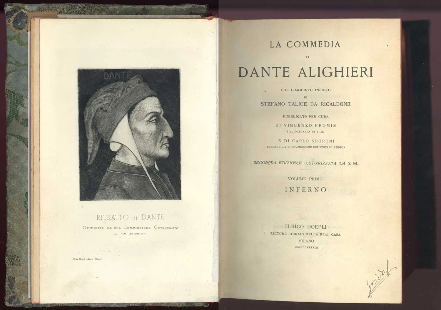 Náhledový obrázek předmětu La commedia di Dante Alighieri col commento inedito